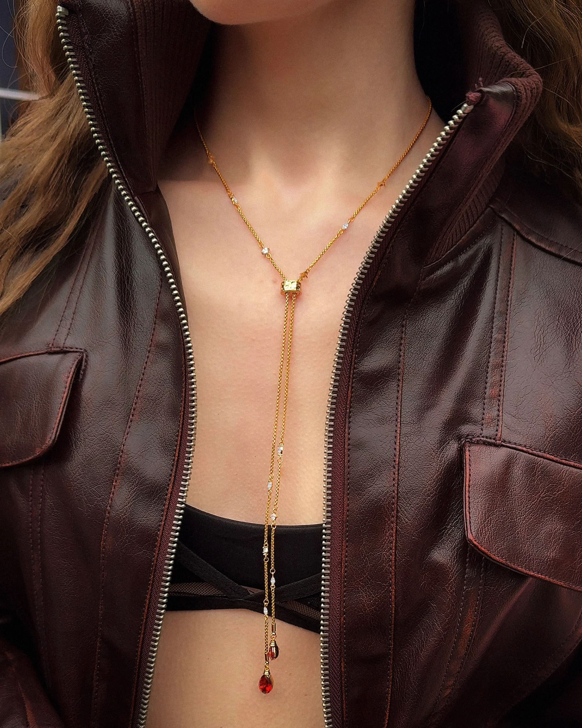 Inès Slider Lariat Necklace - Image 4