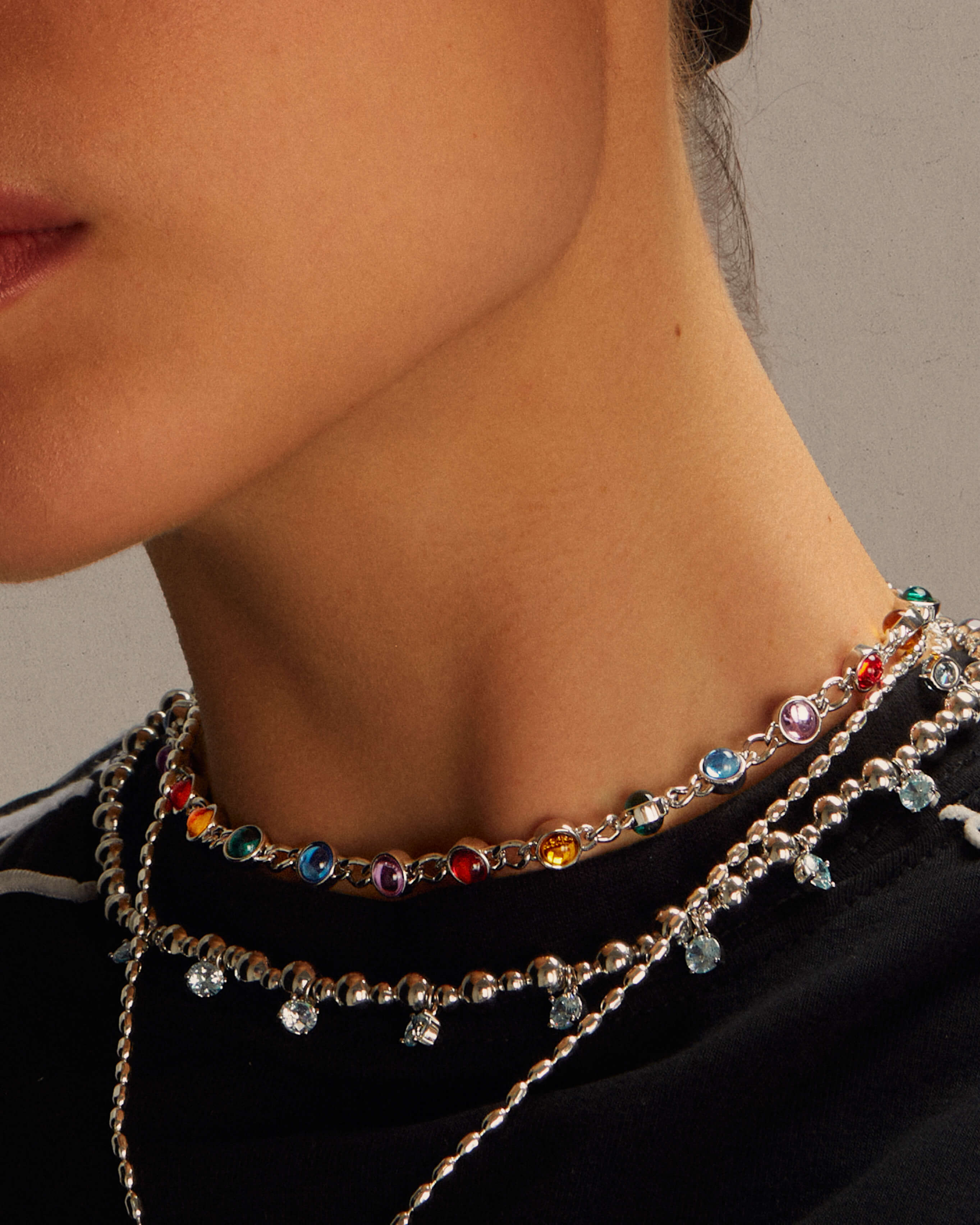 Infinity Choker Necklace in Silver - Image 3