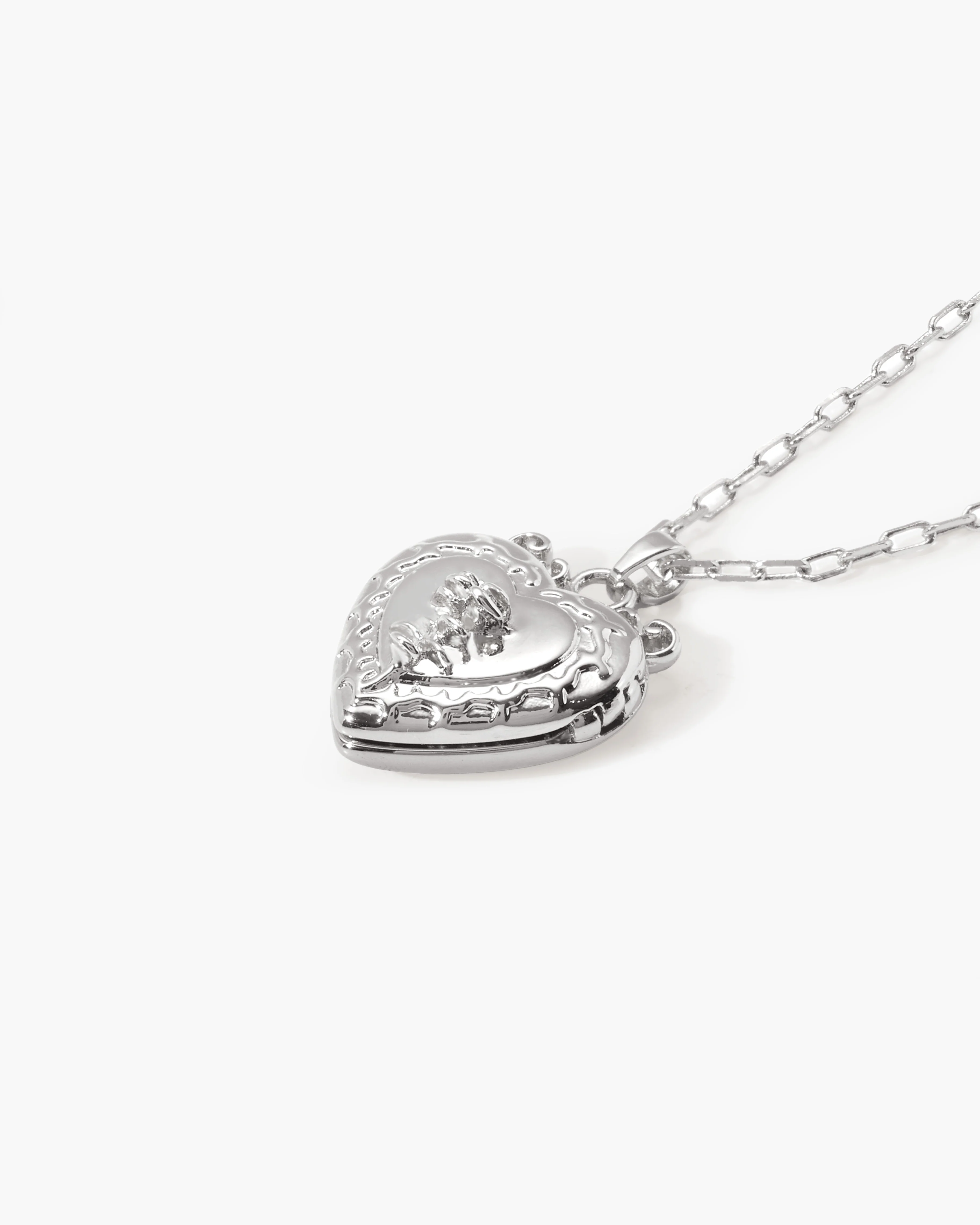 Isabela Locket Necklace in Silver - Image 3