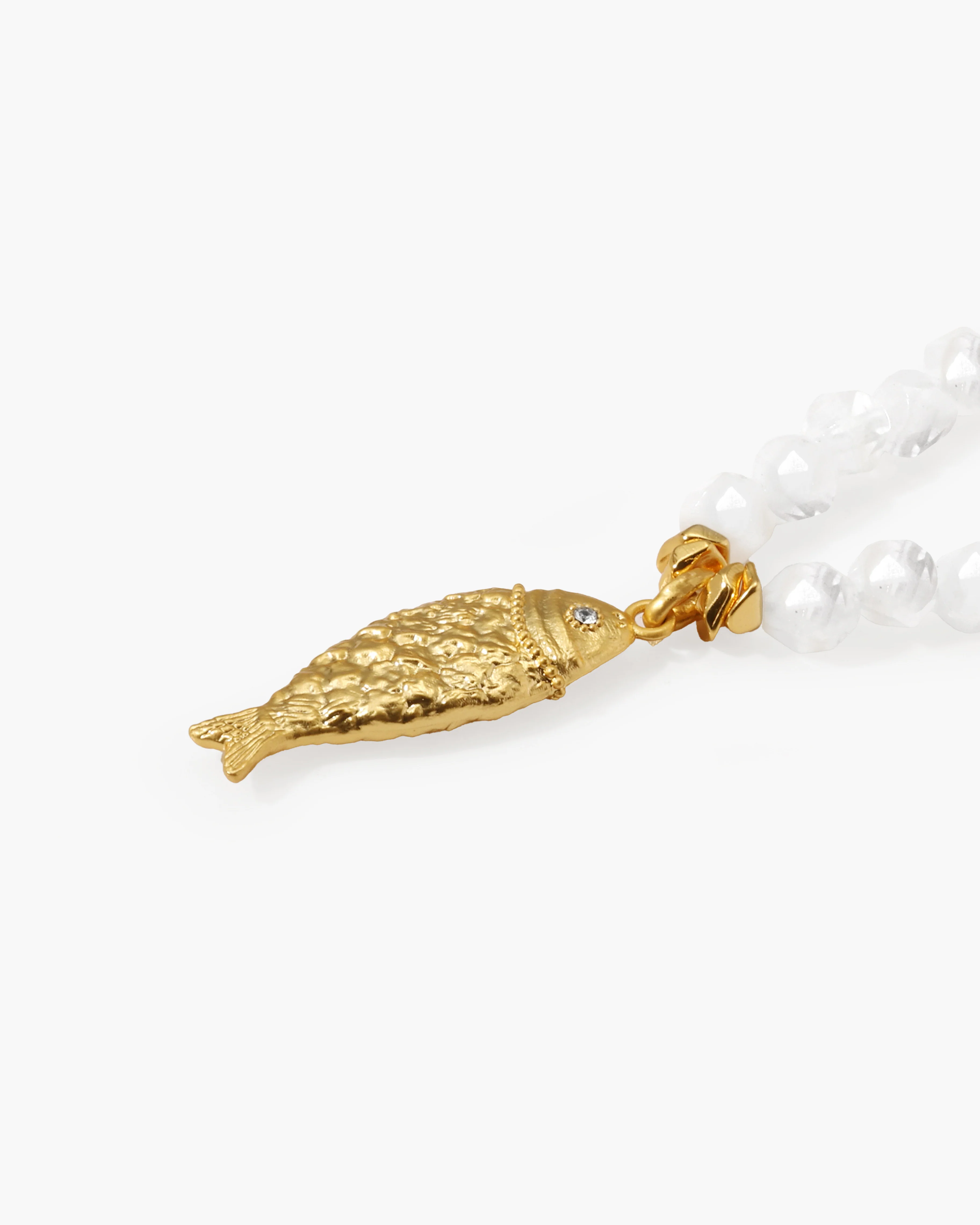 Isla Quartz Beaded Fish Pendant Necklace - Image 3