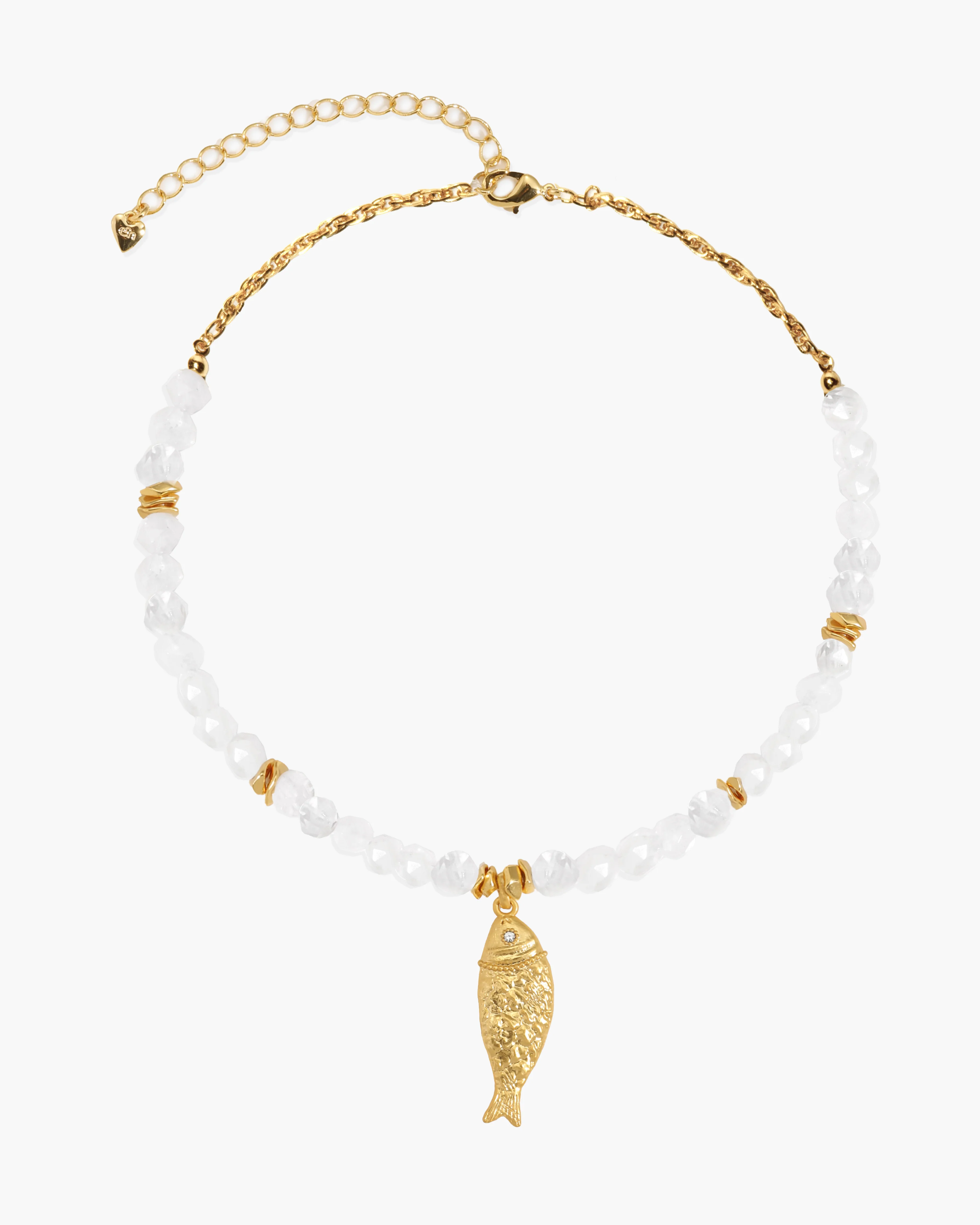 Isla Quartz Beaded Fish Pendant Necklace - Image 4