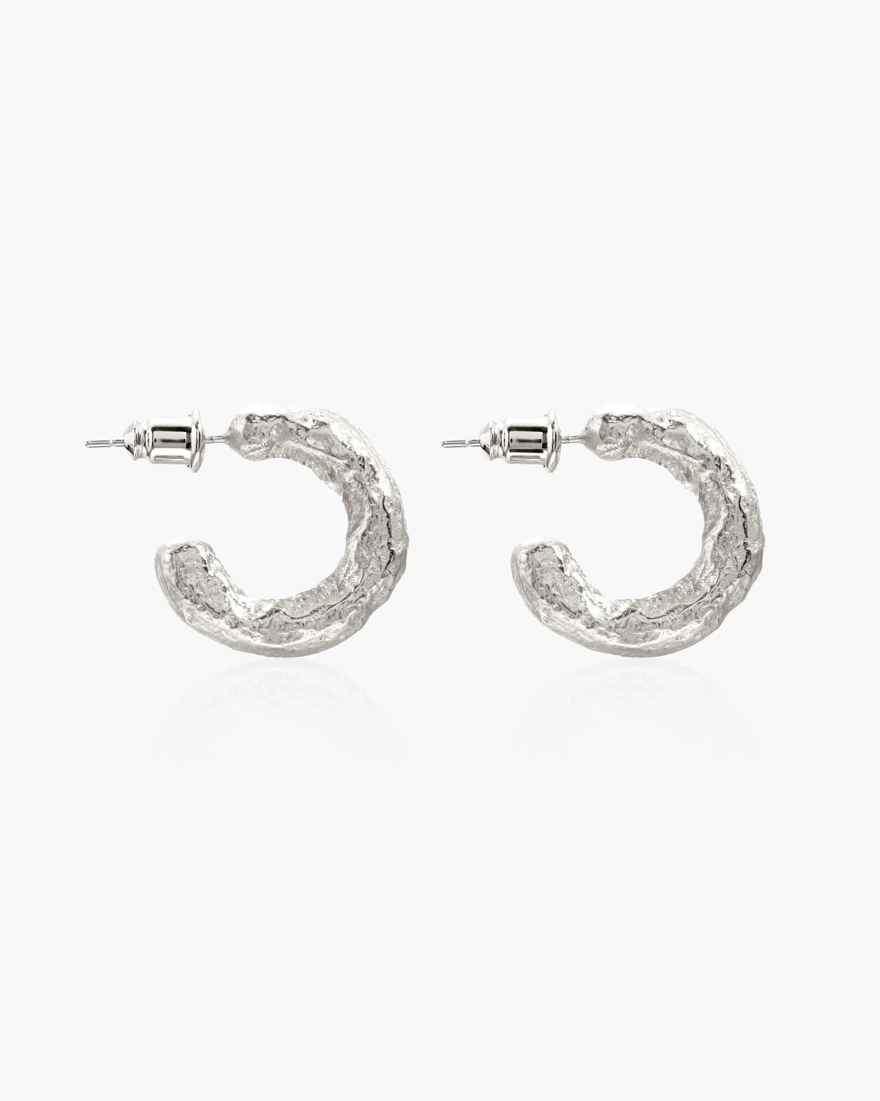 Jenny Medium Hoop Earrings in Silver - Image 3
