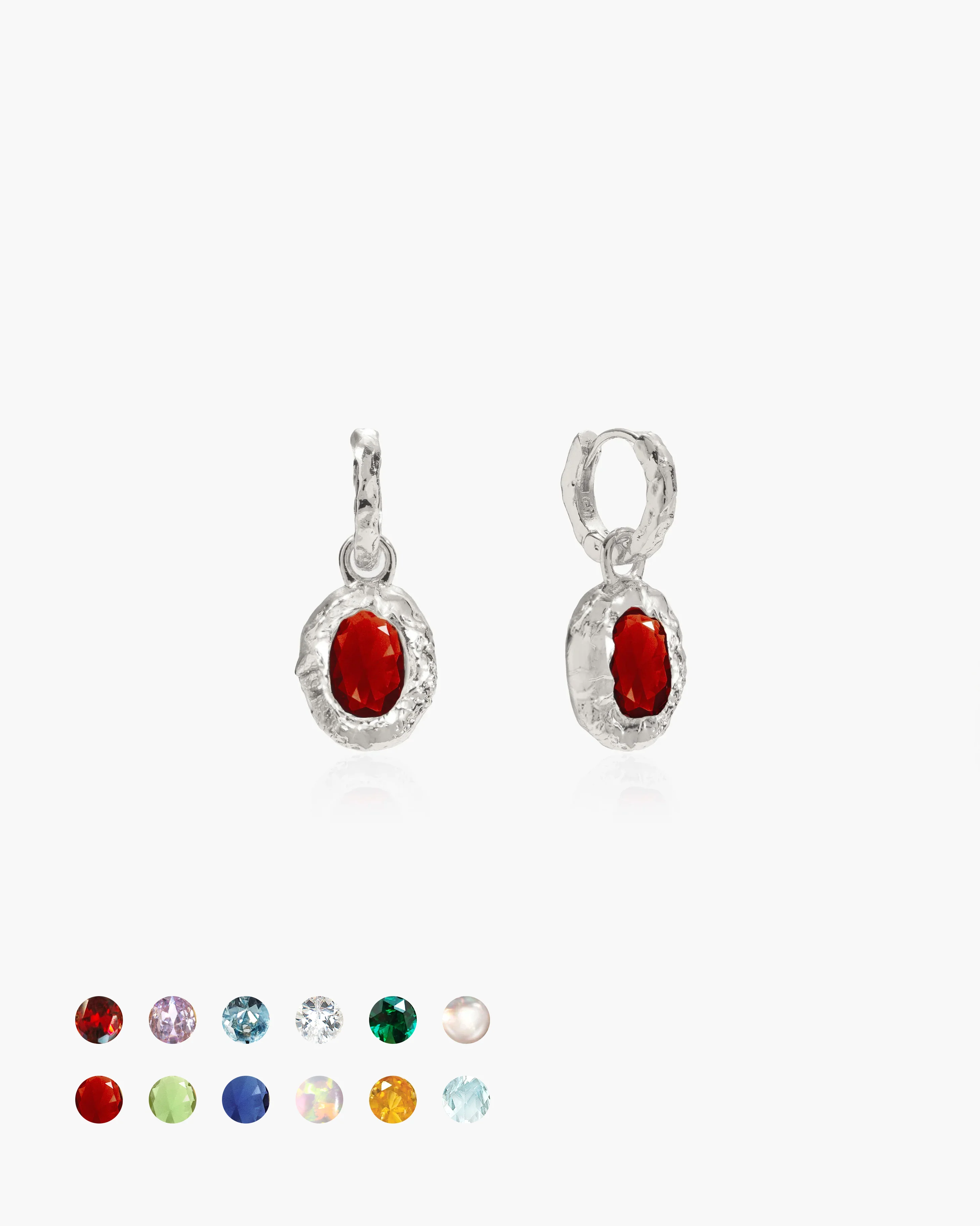 Birthstone Earrings in Silver