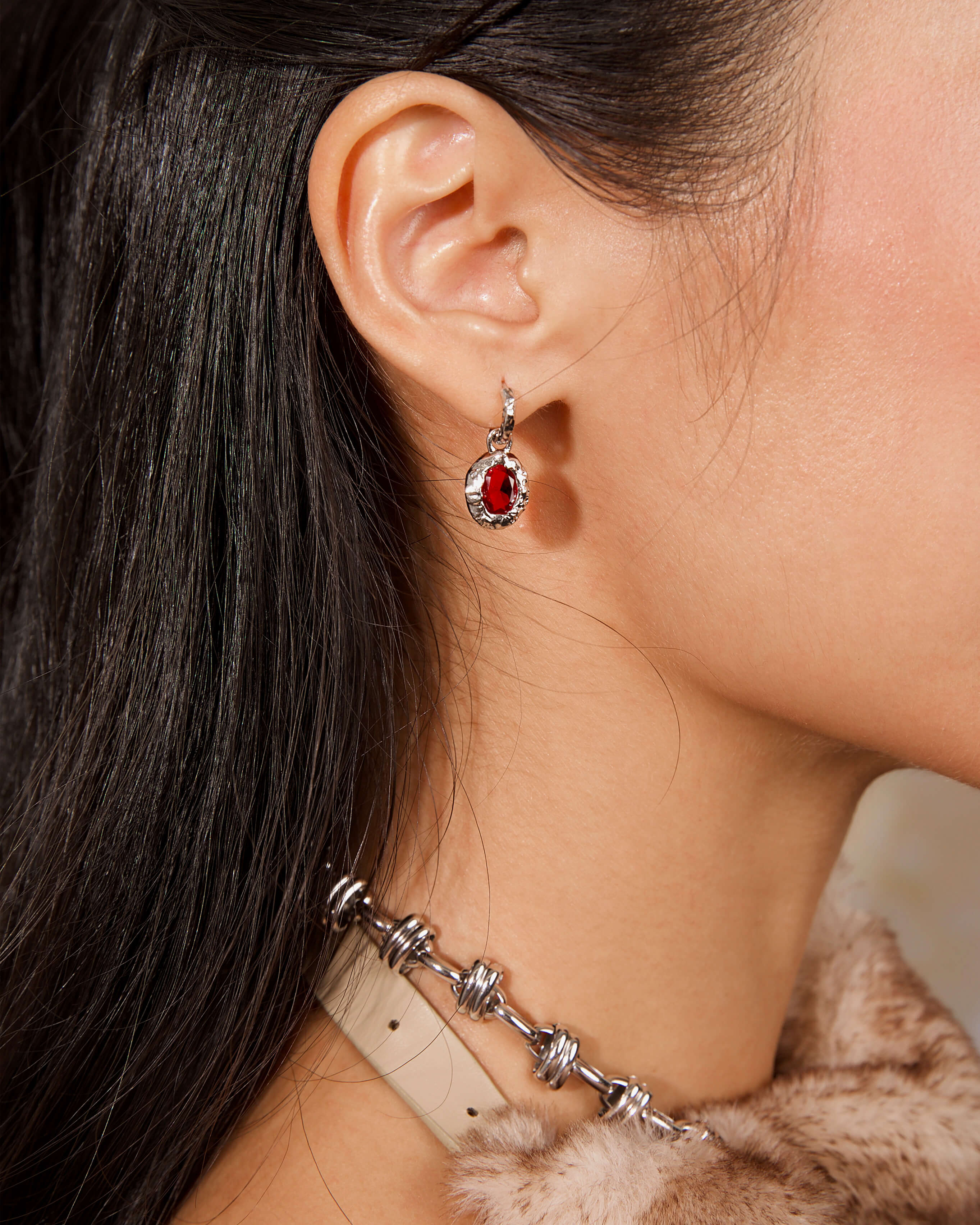 Birthstone Earrings in Silver - Image 2
