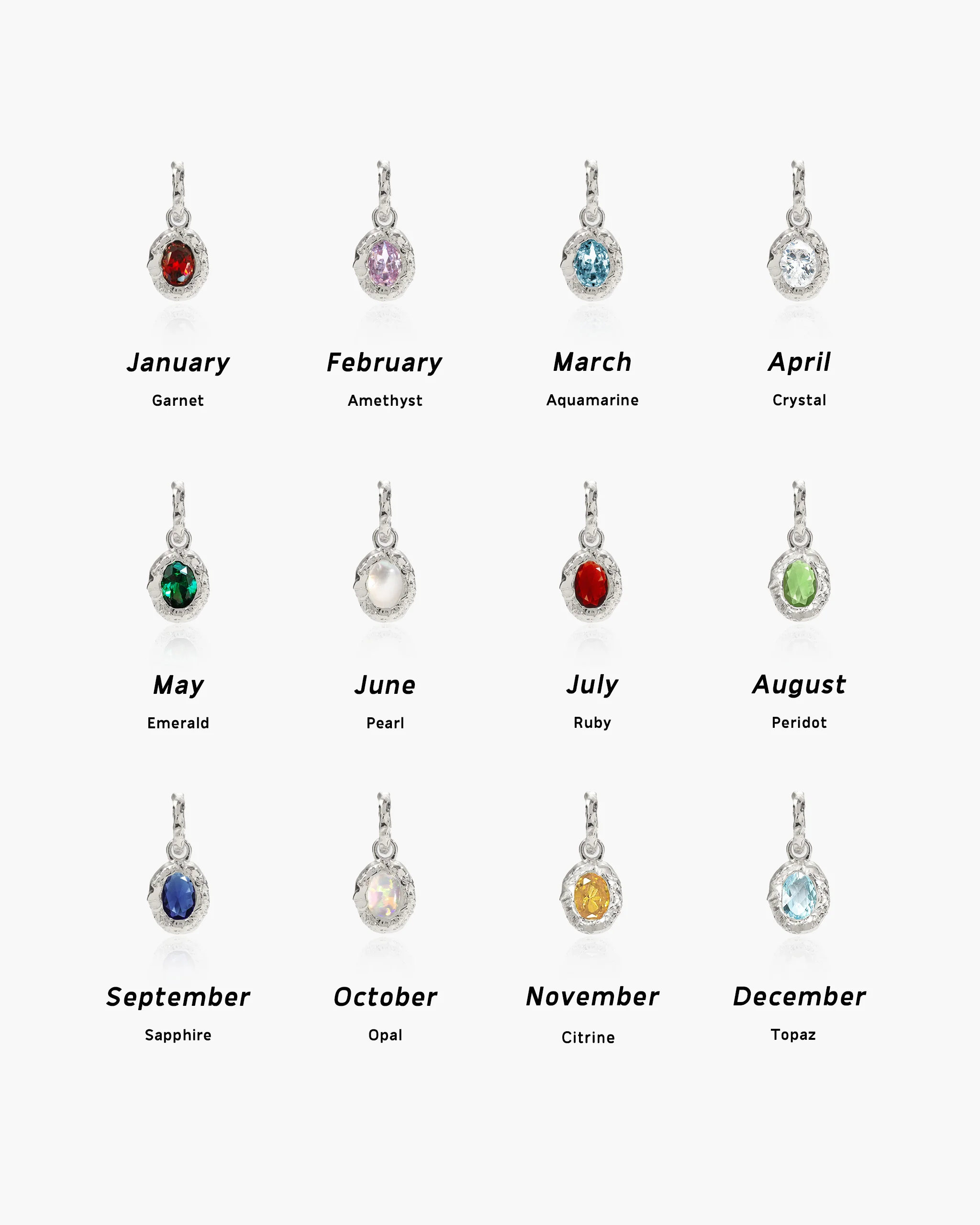 Birthstone Earrings in Silver - Image 3