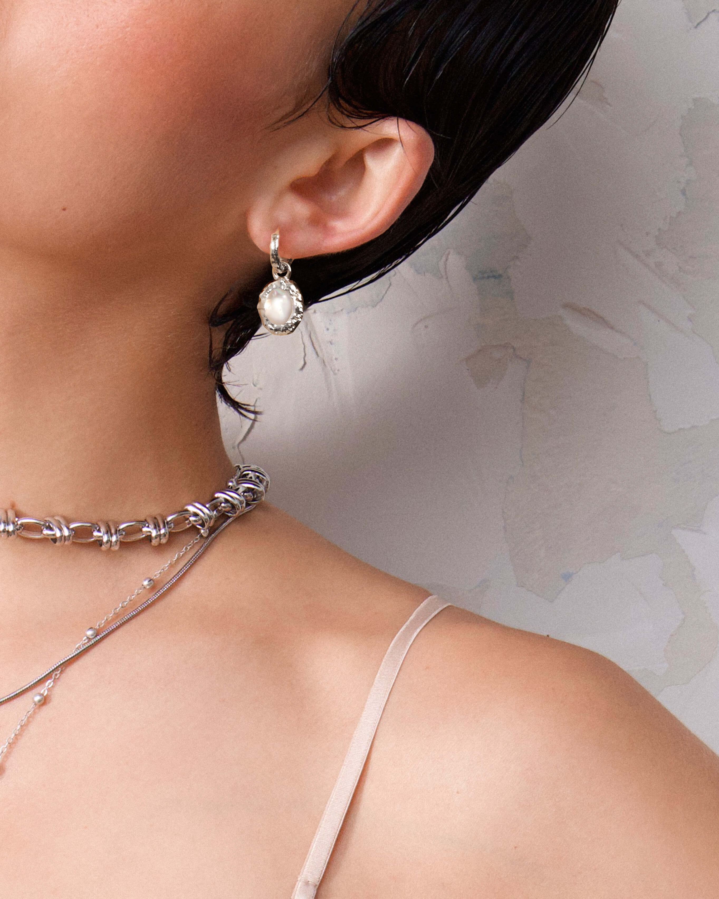 Birthstone Earrings in Silver - Image 2