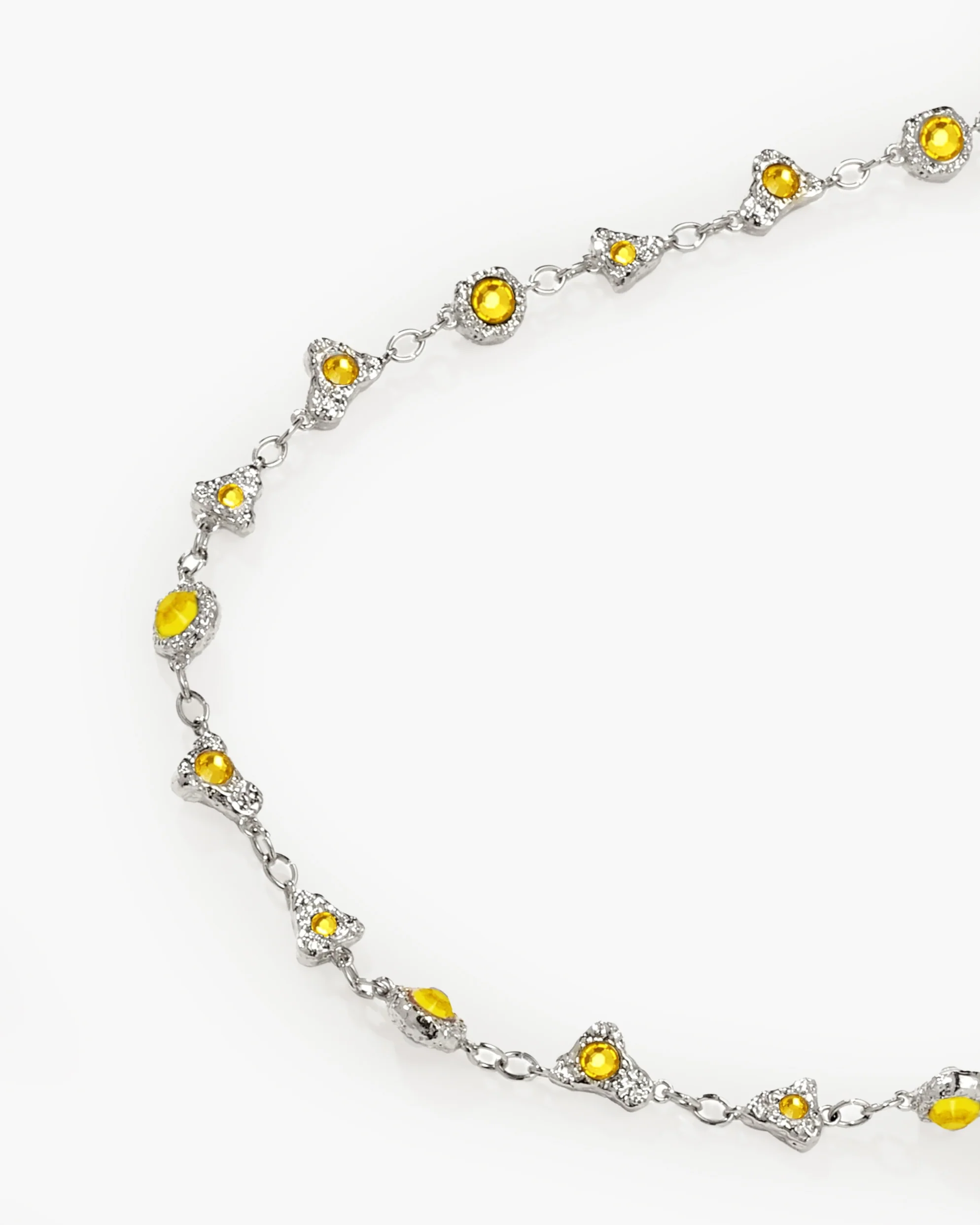 Lemon Crystal Long Chain in Silver - Image 4