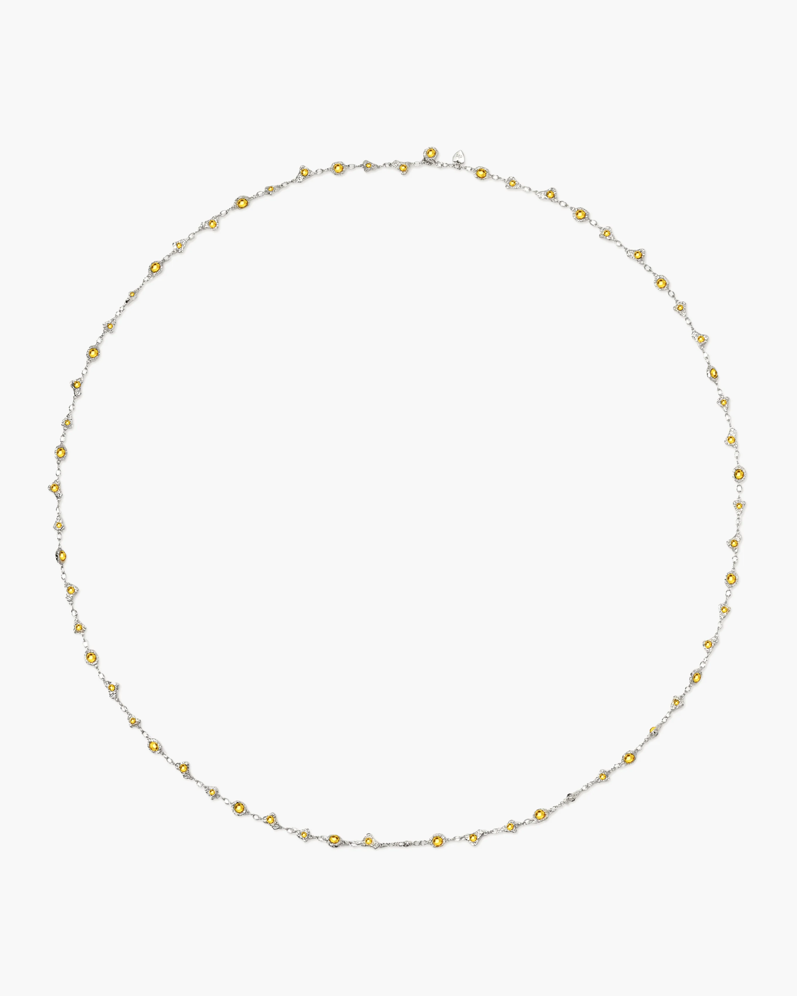 Lemon Crystal Long Chain in Silver - Image 5