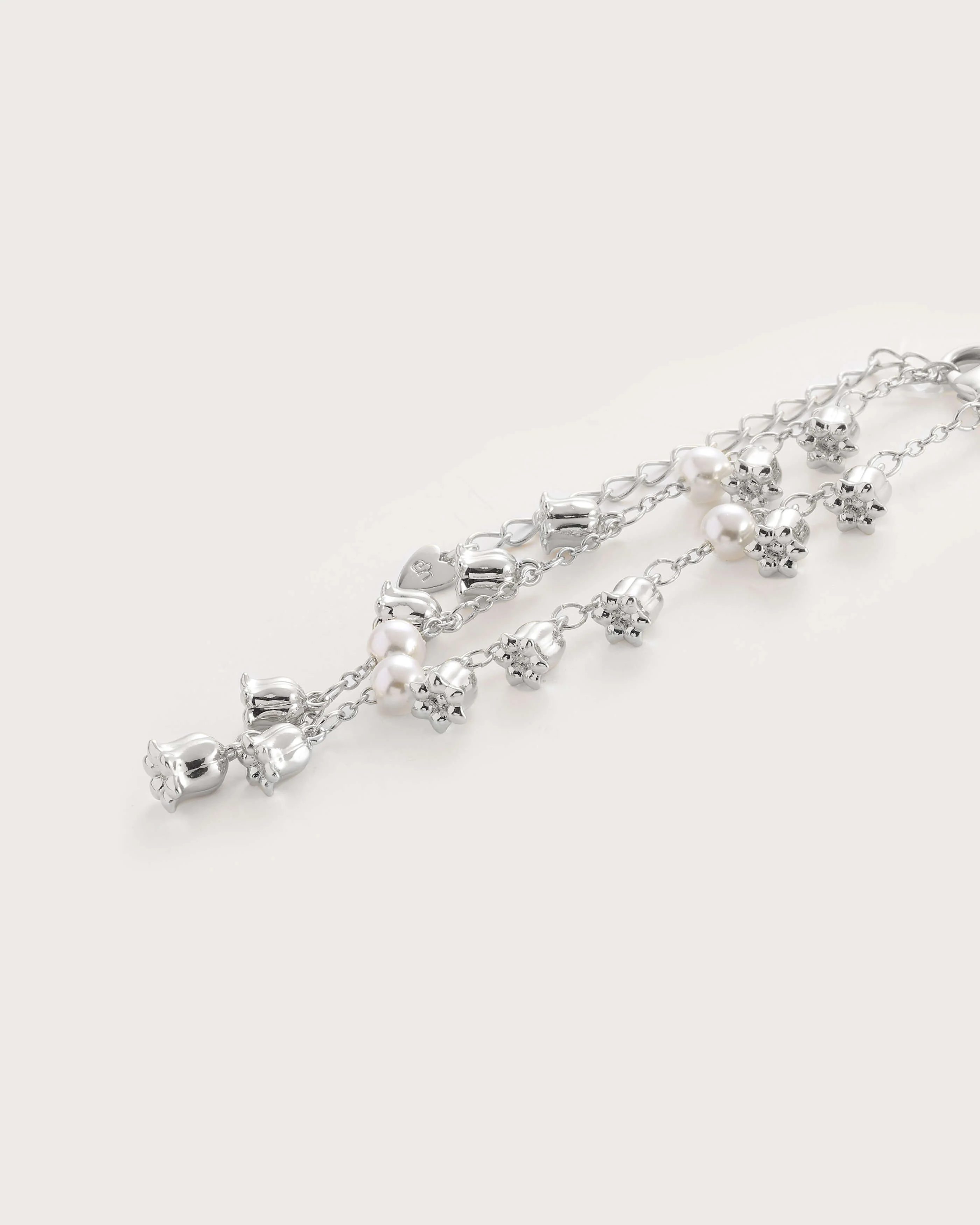 Lily of the Valley Pearl Bracelet in Silver - Image 3