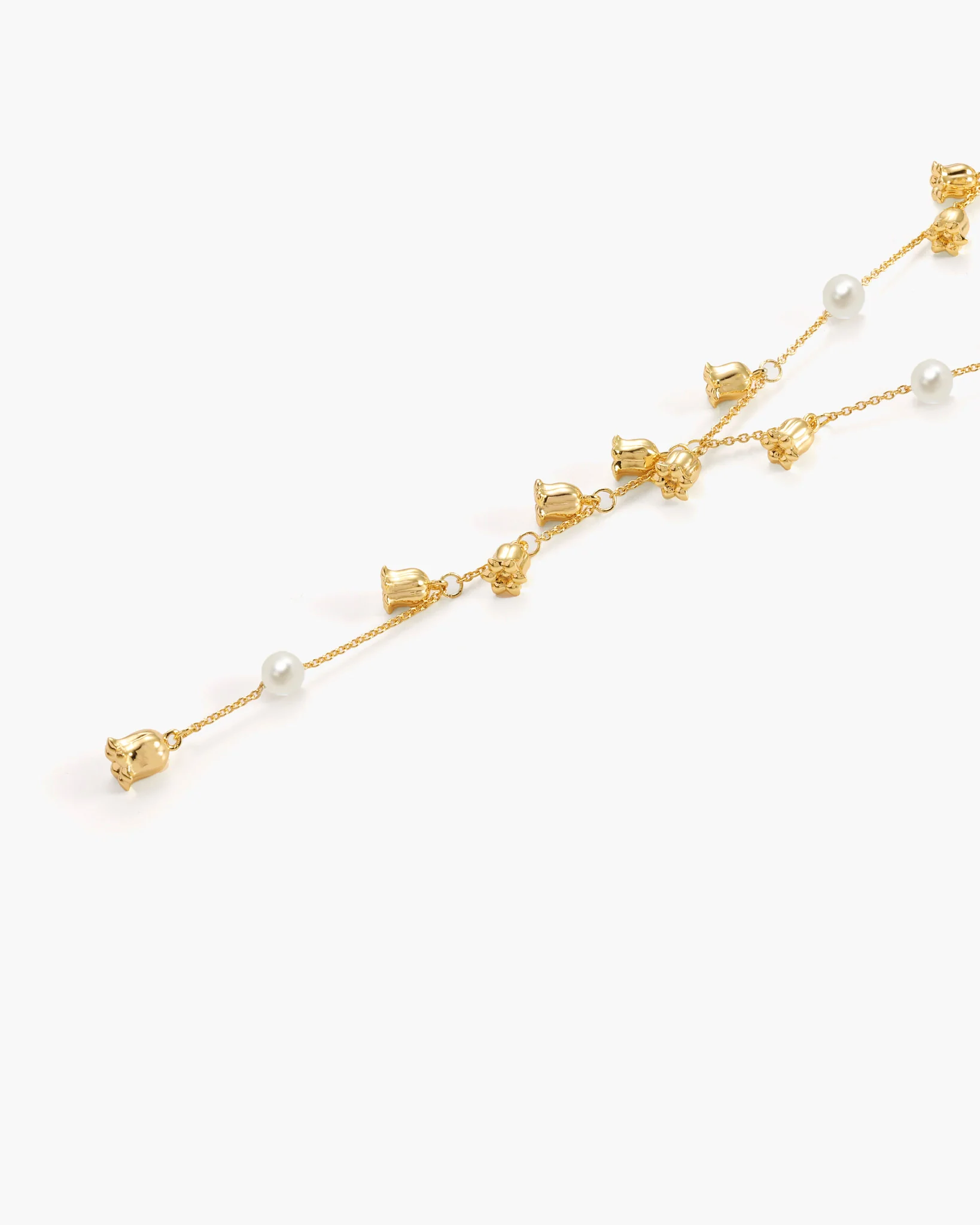 Lily of the Valley Pearl Lariat Necklace - Image 3