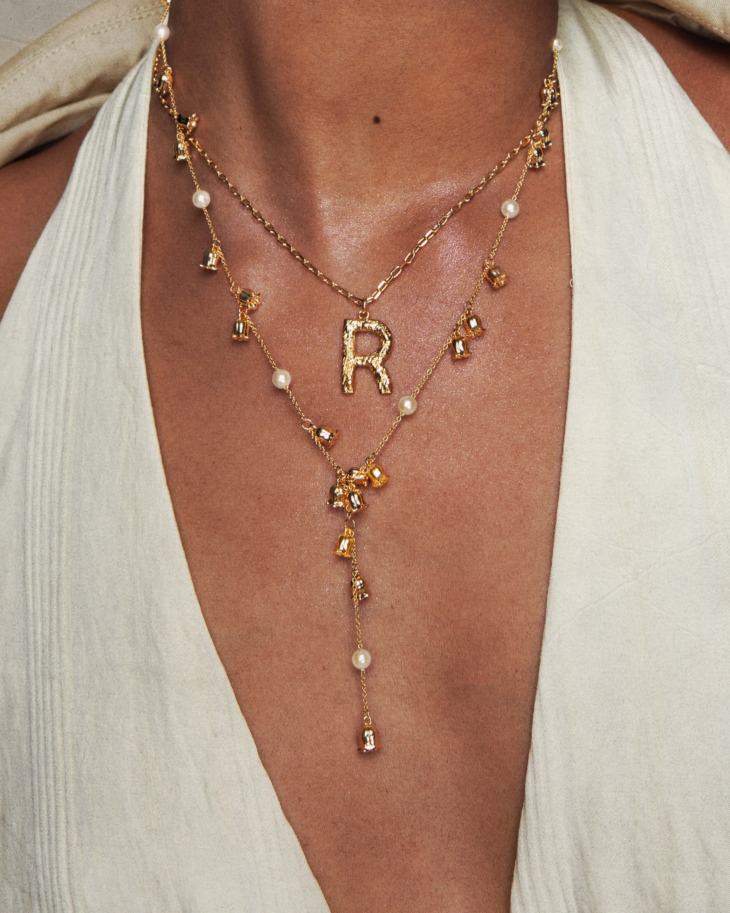 Lily of the Valley Pearl Lariat Necklace - Image 4