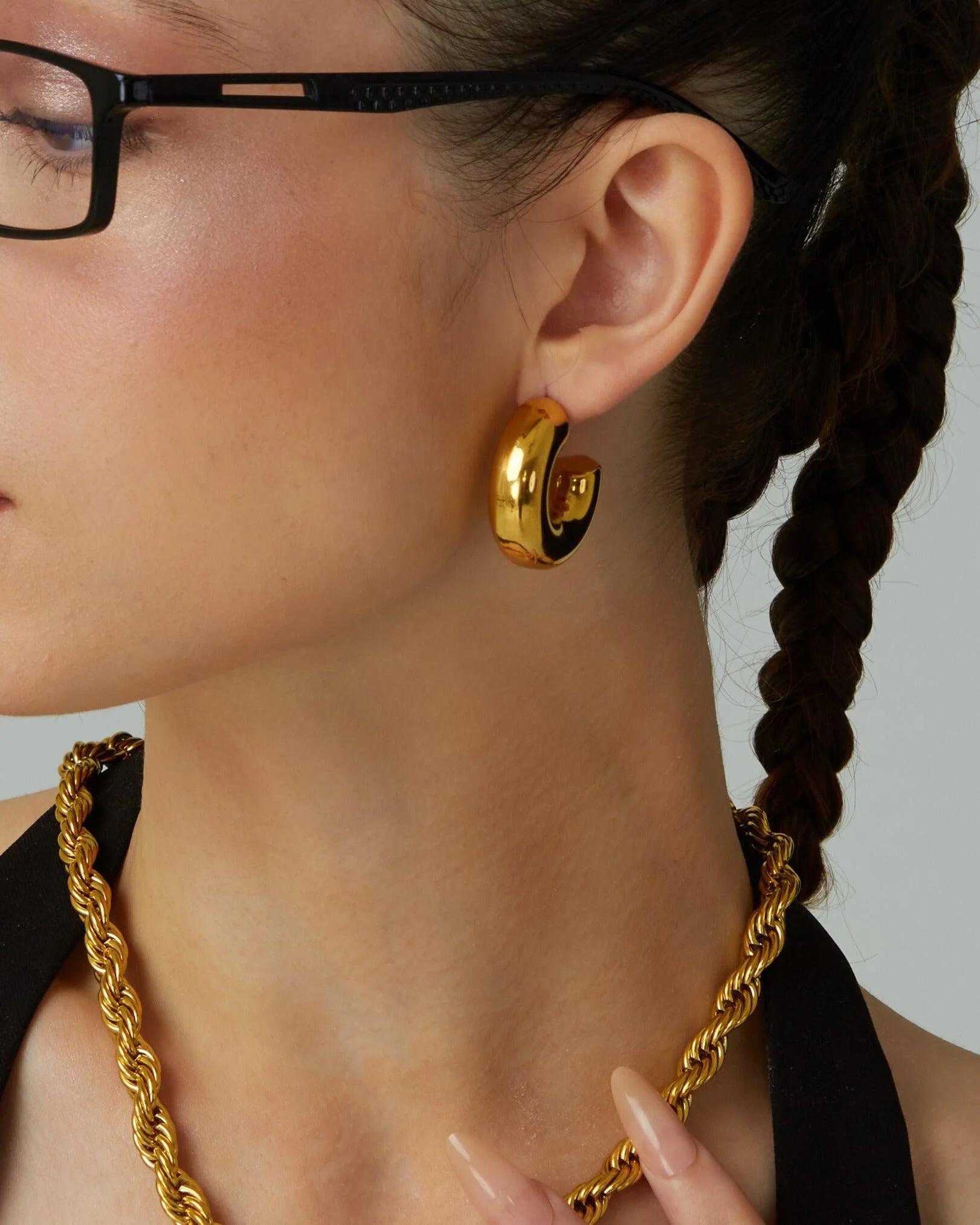 Chunky Hoop Earrings - Image 3