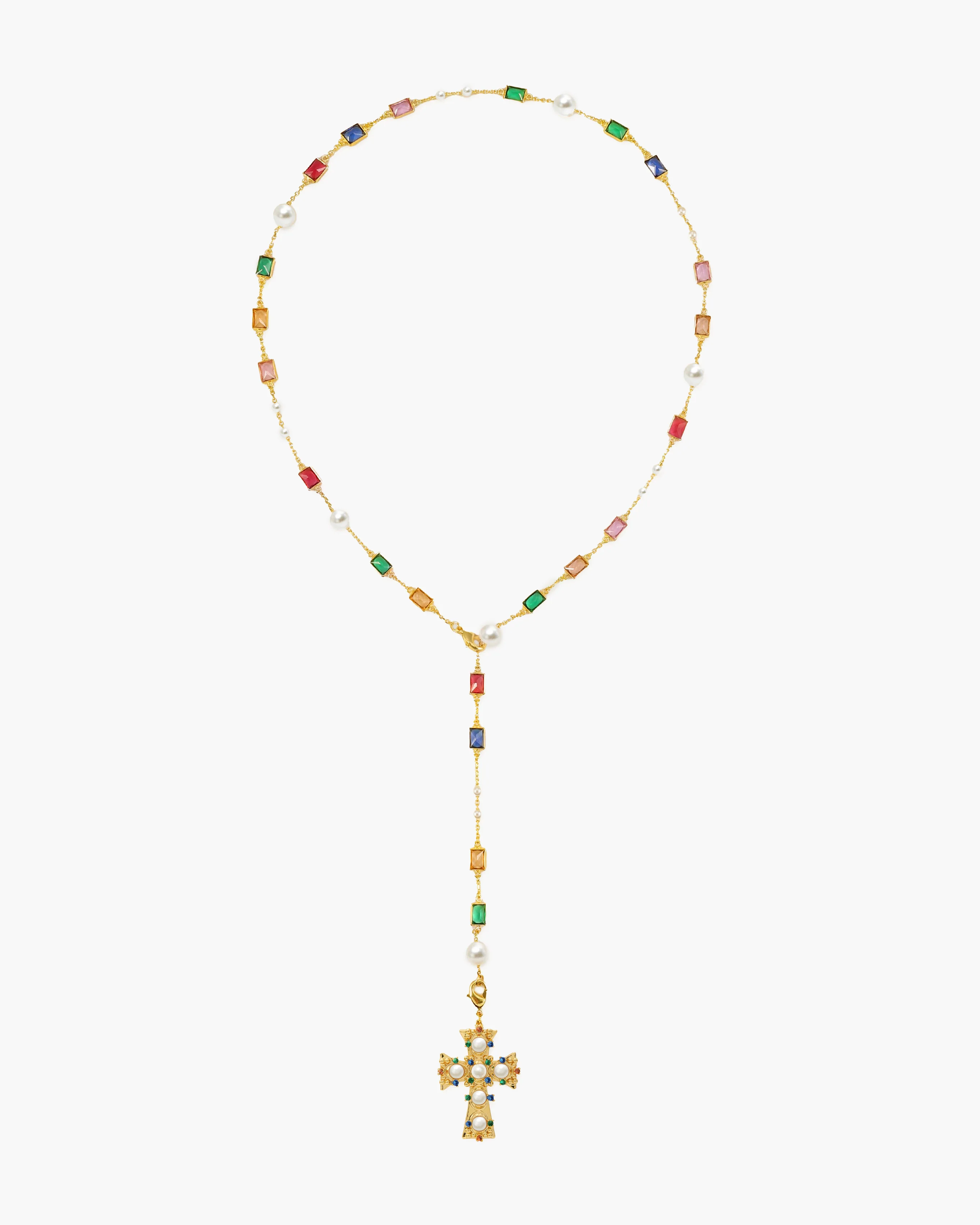 Lover of Helius Pearl Cross Necklace - Image 6