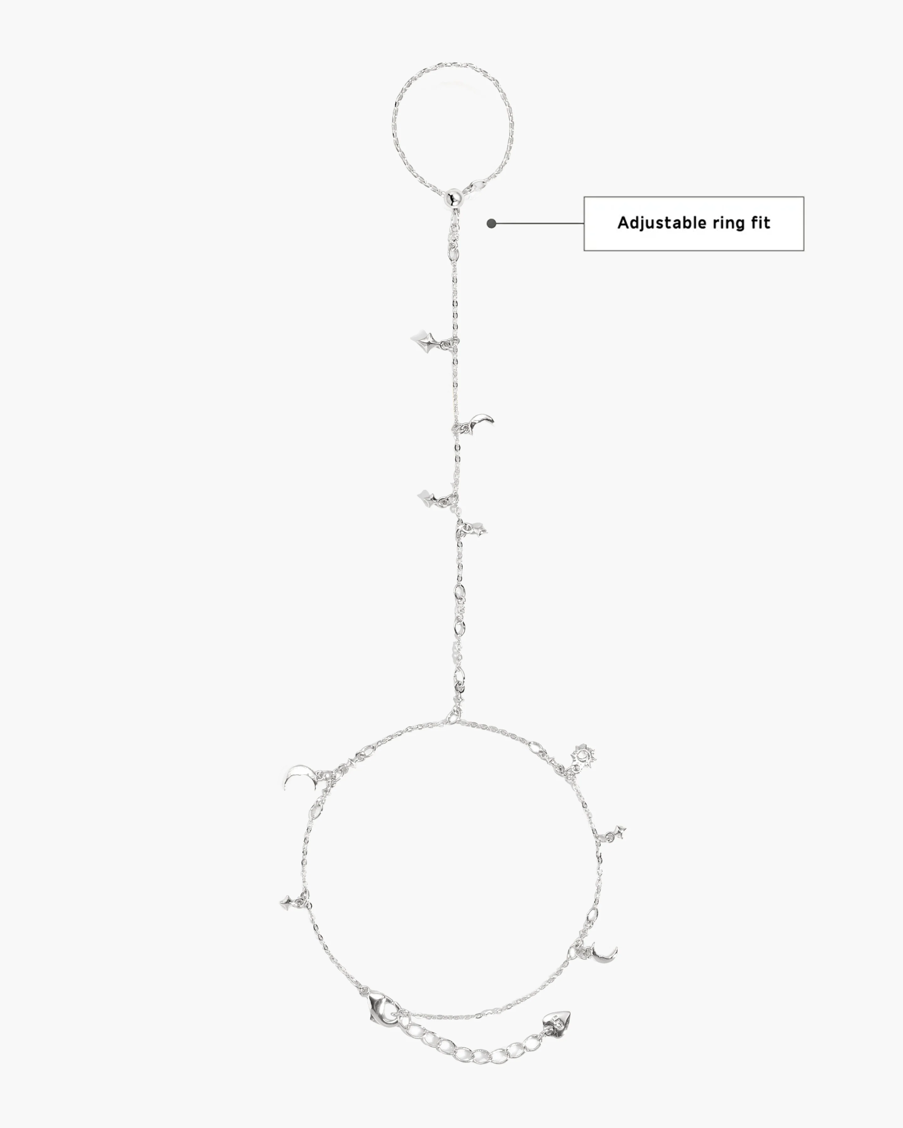Lyra Hand Chain Bracelet in Silver - Image 4