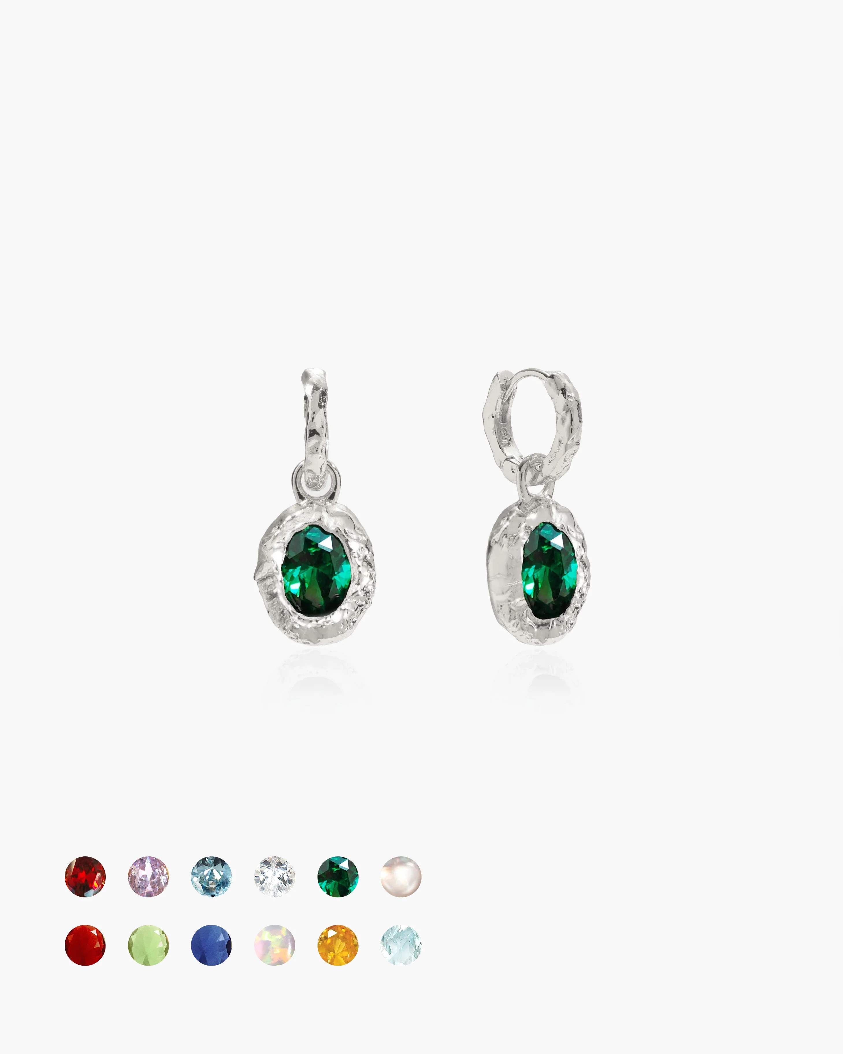 Birthstone Earrings in Silver