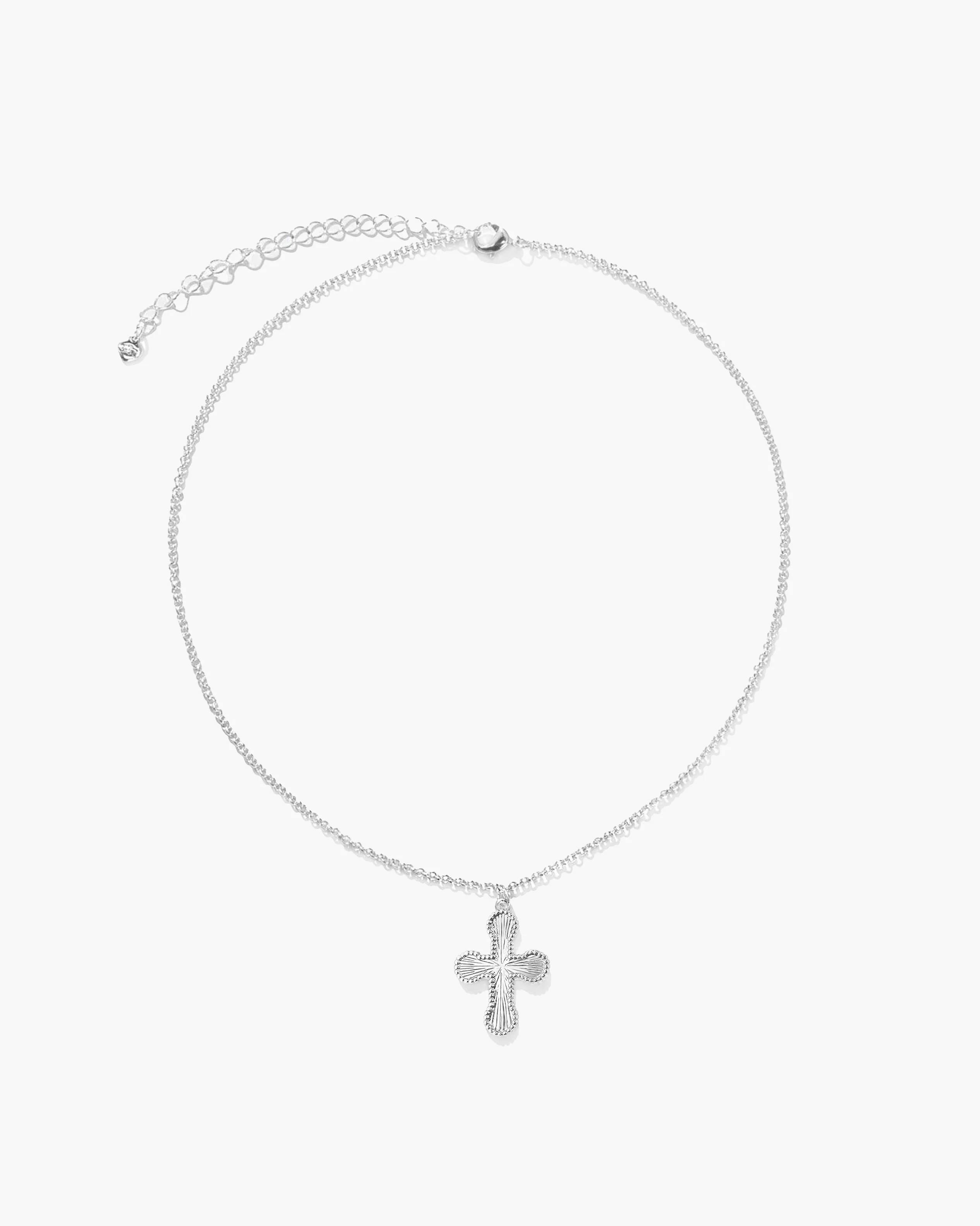 Mini Cross Pendant Necklace in Silver - Image 4