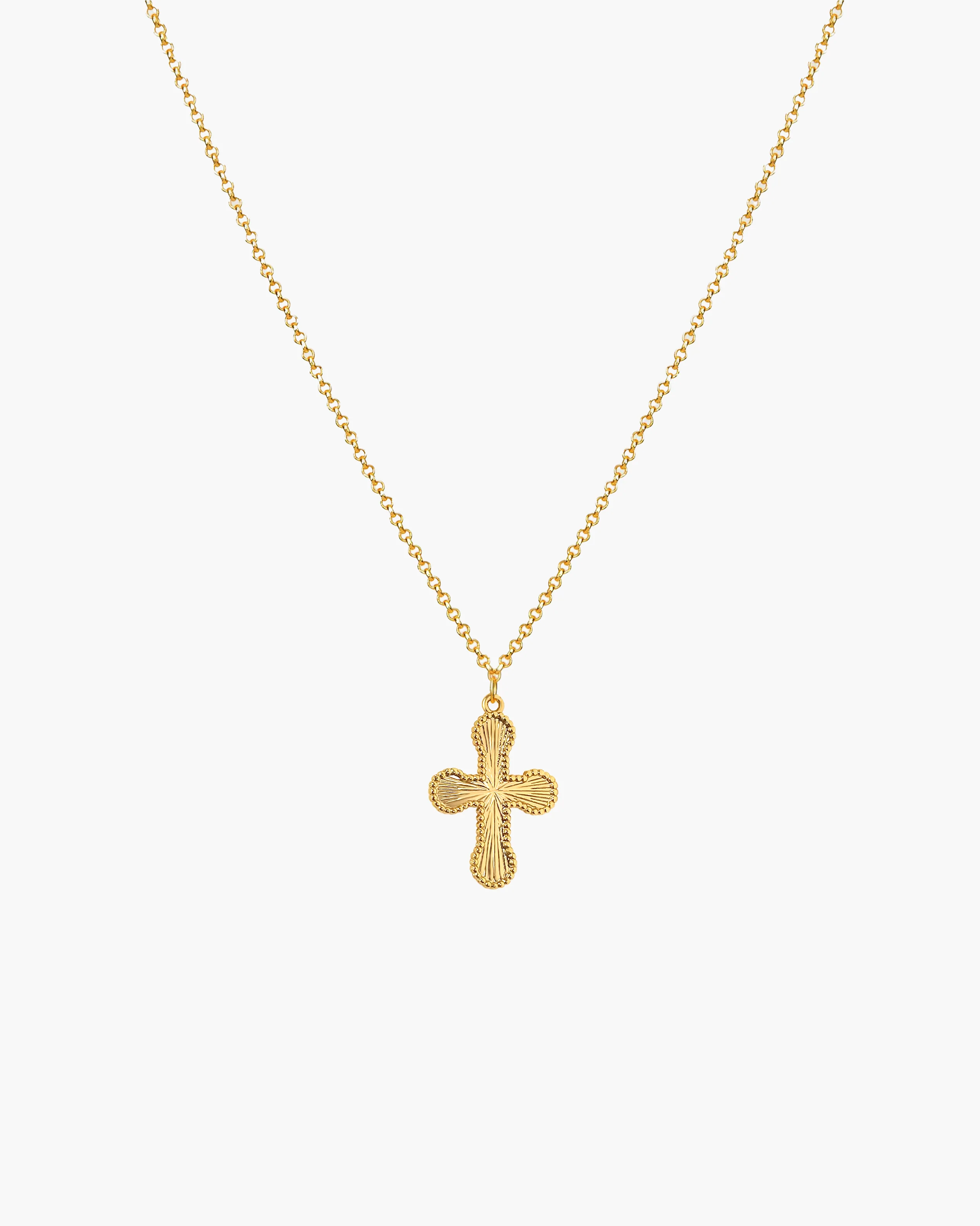 Mini Cross Pendant Necklace in Silver - Image 5