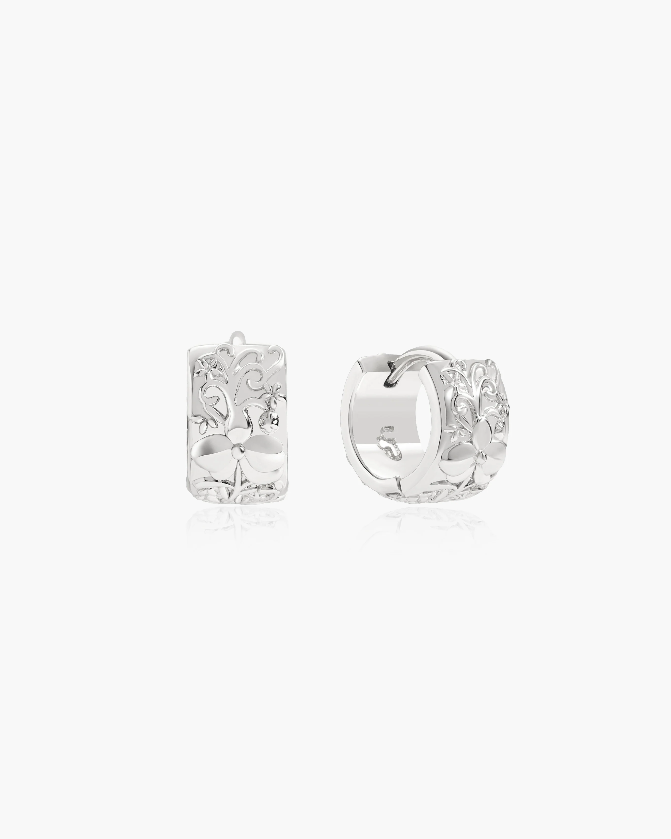 Mini Serenade of Orchid Hoops in Silver