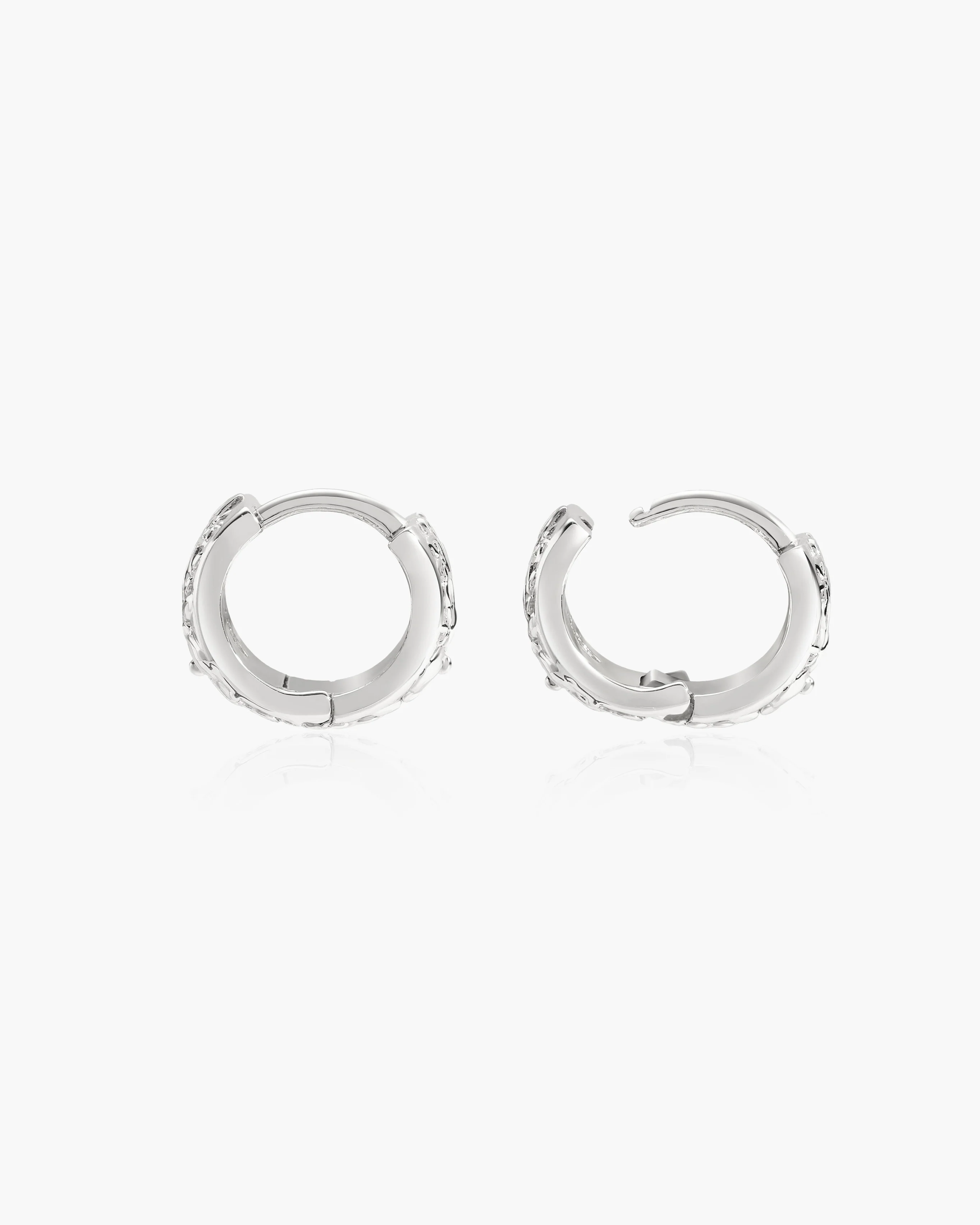 Mini Serenade of Orchid Hoops in Silver - Image 3