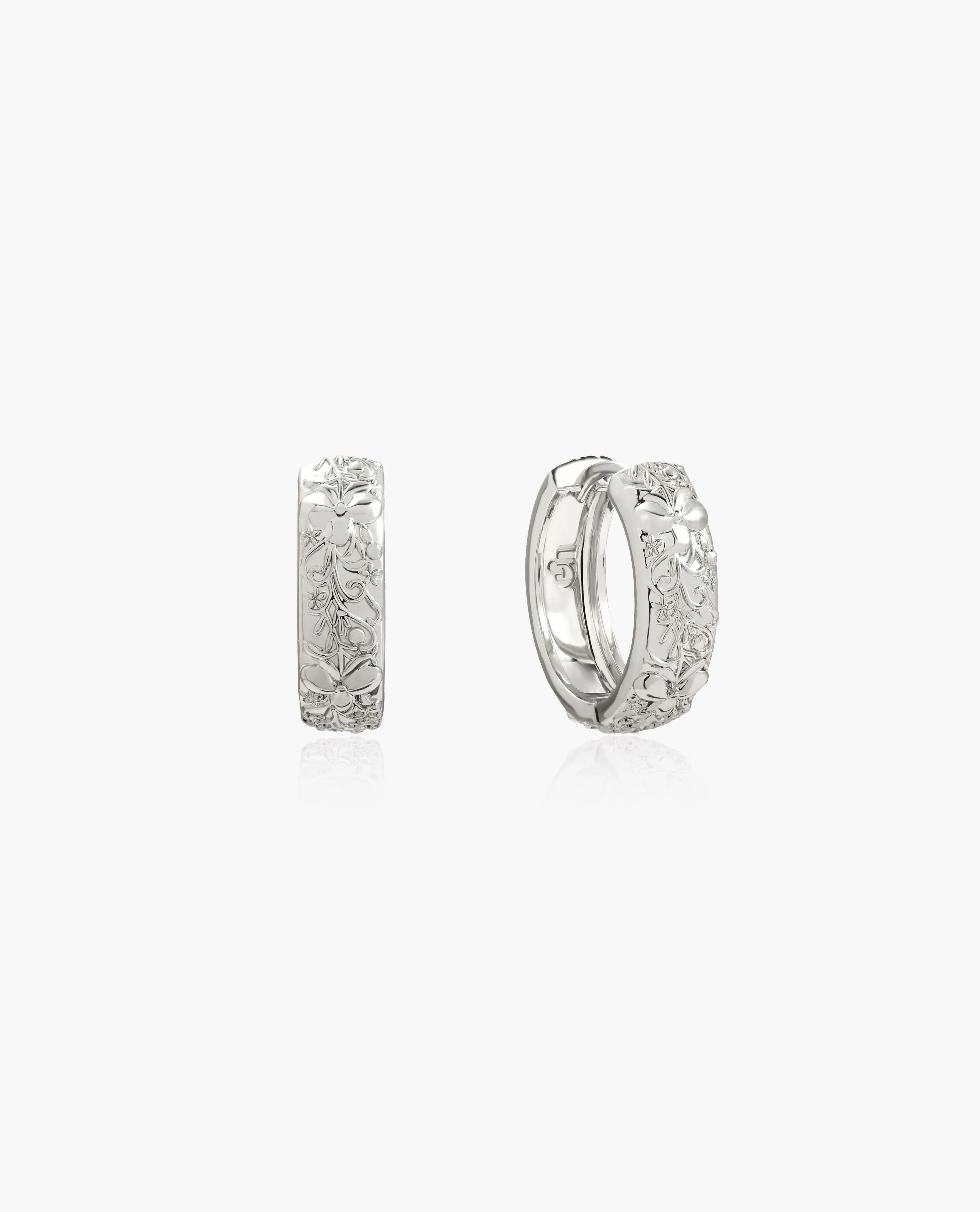 Mini Serenade of Orchid Hoops in Silver - Image 5
