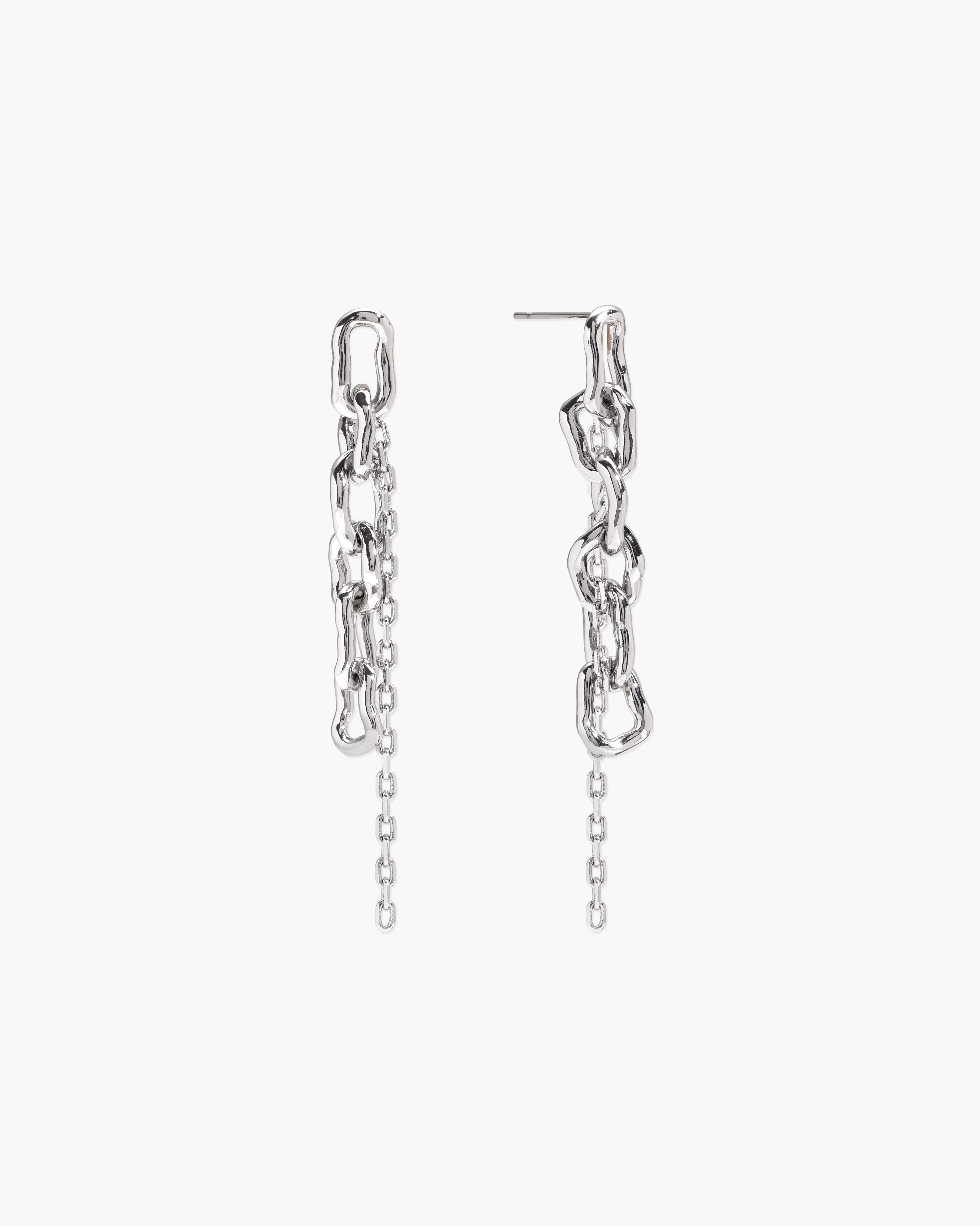 Molten Dual Chain Drop Earrings