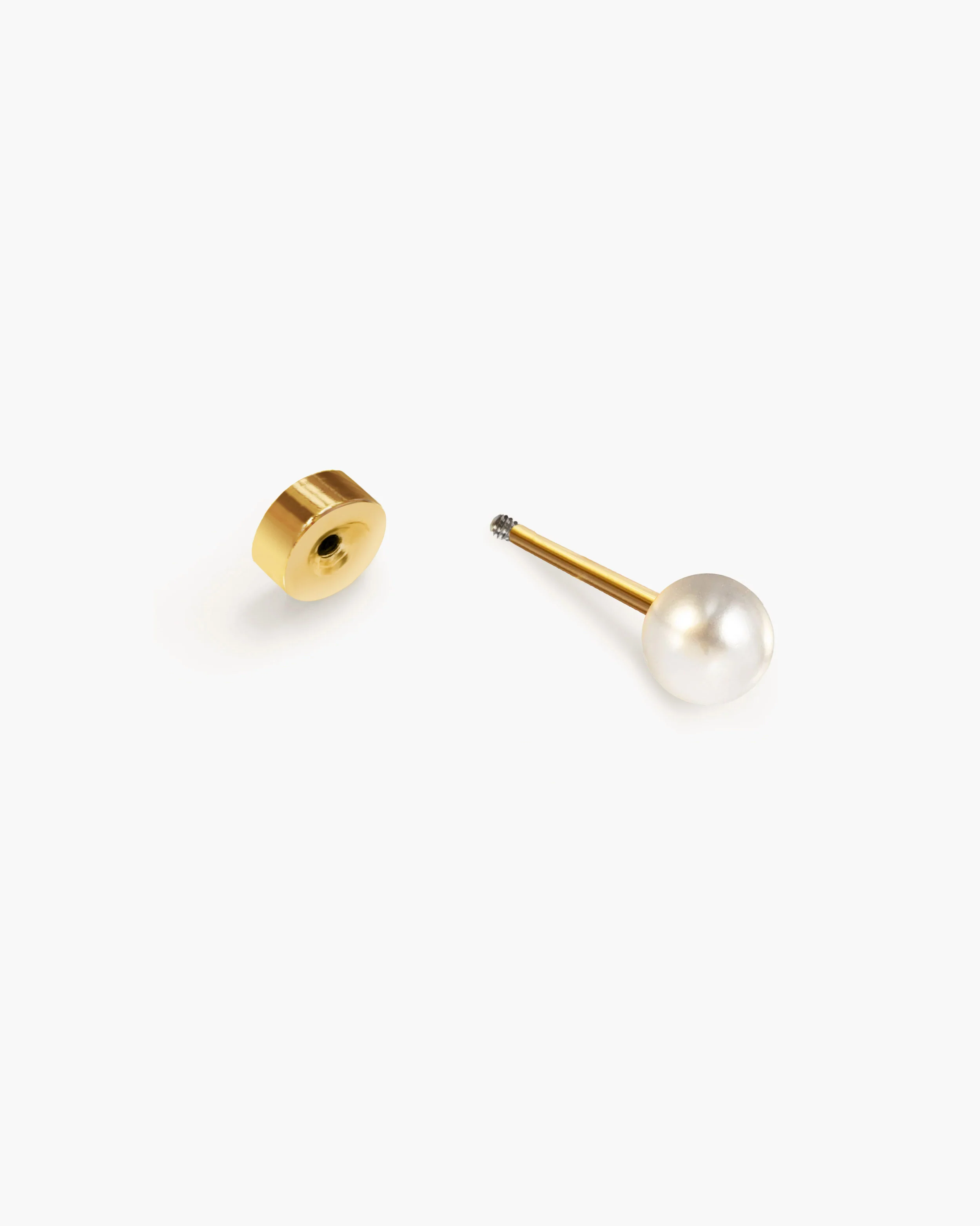 Single Pearl Flat Back Helix Earring - Image 3