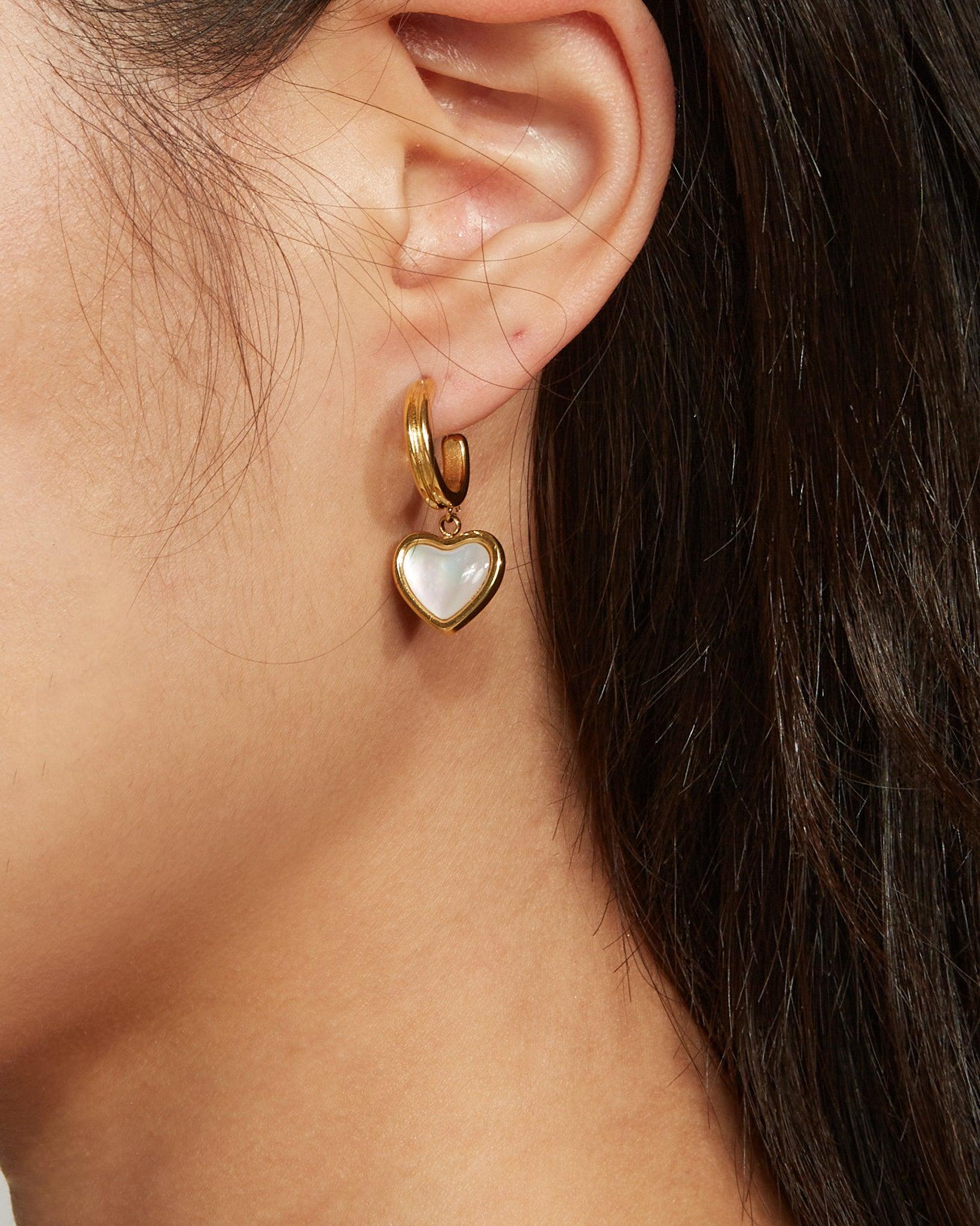 Pearlescent Heart Earrings - Image 5