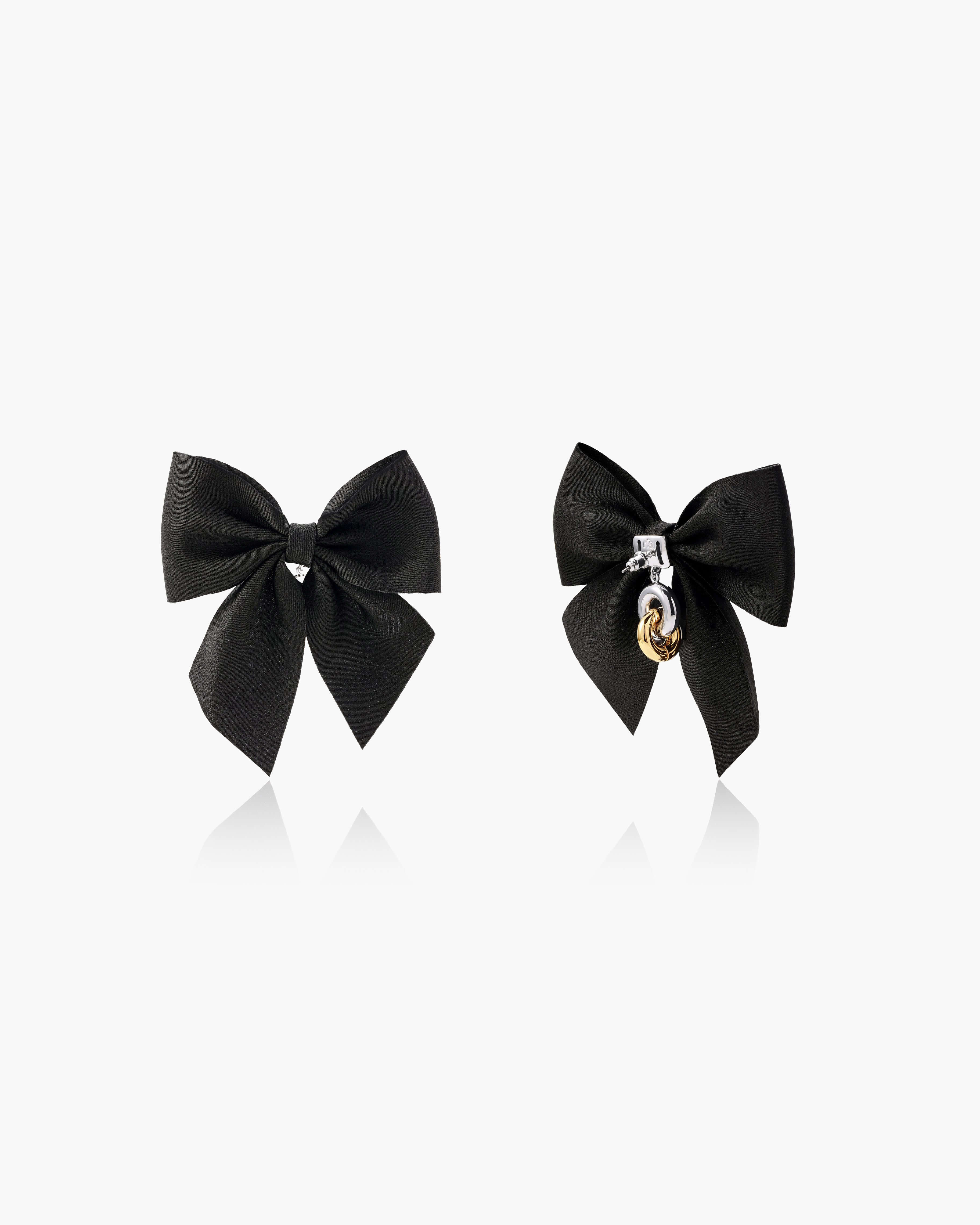 Black Bow Earrings