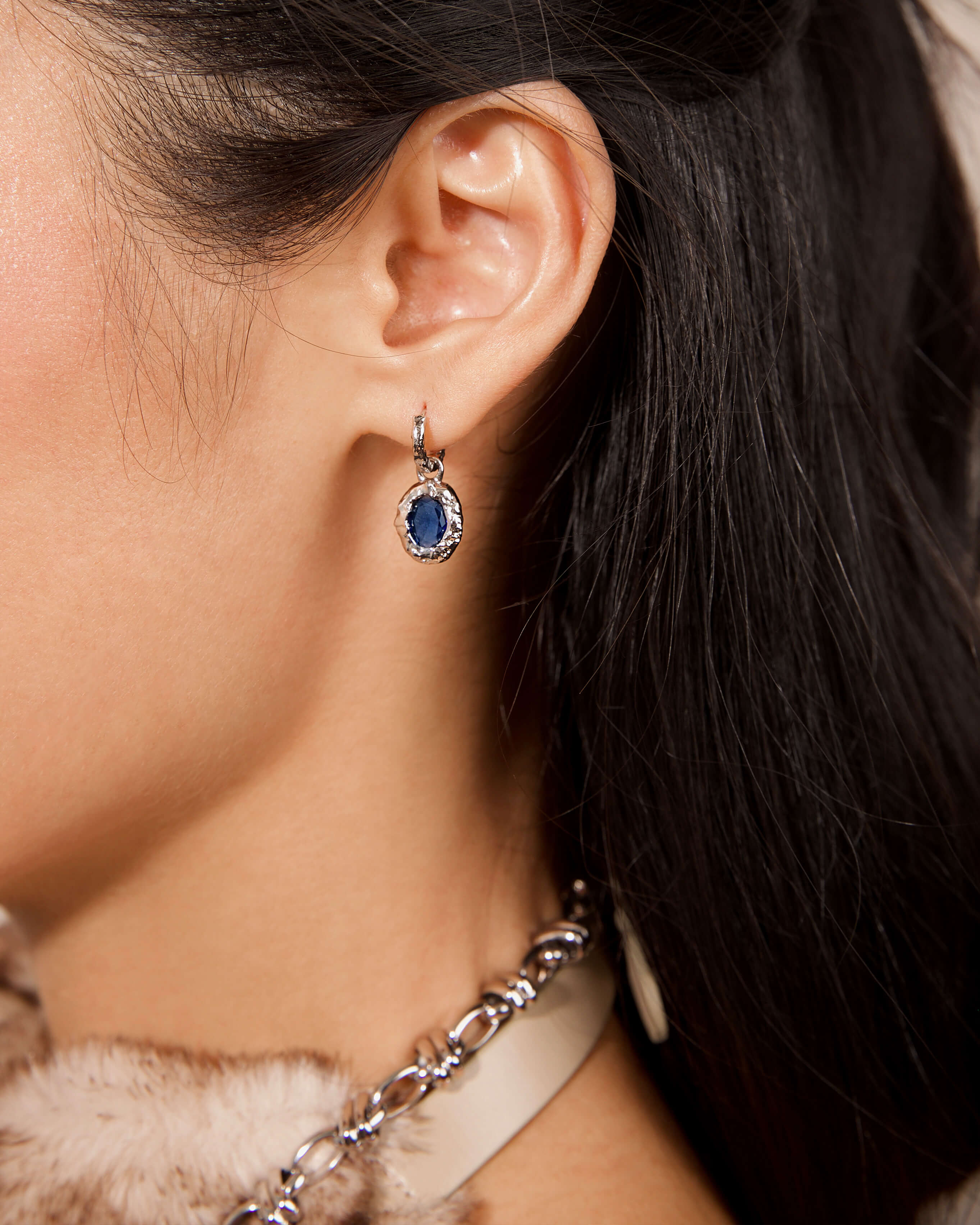 Birthstone Earrings in Silver - Image 2