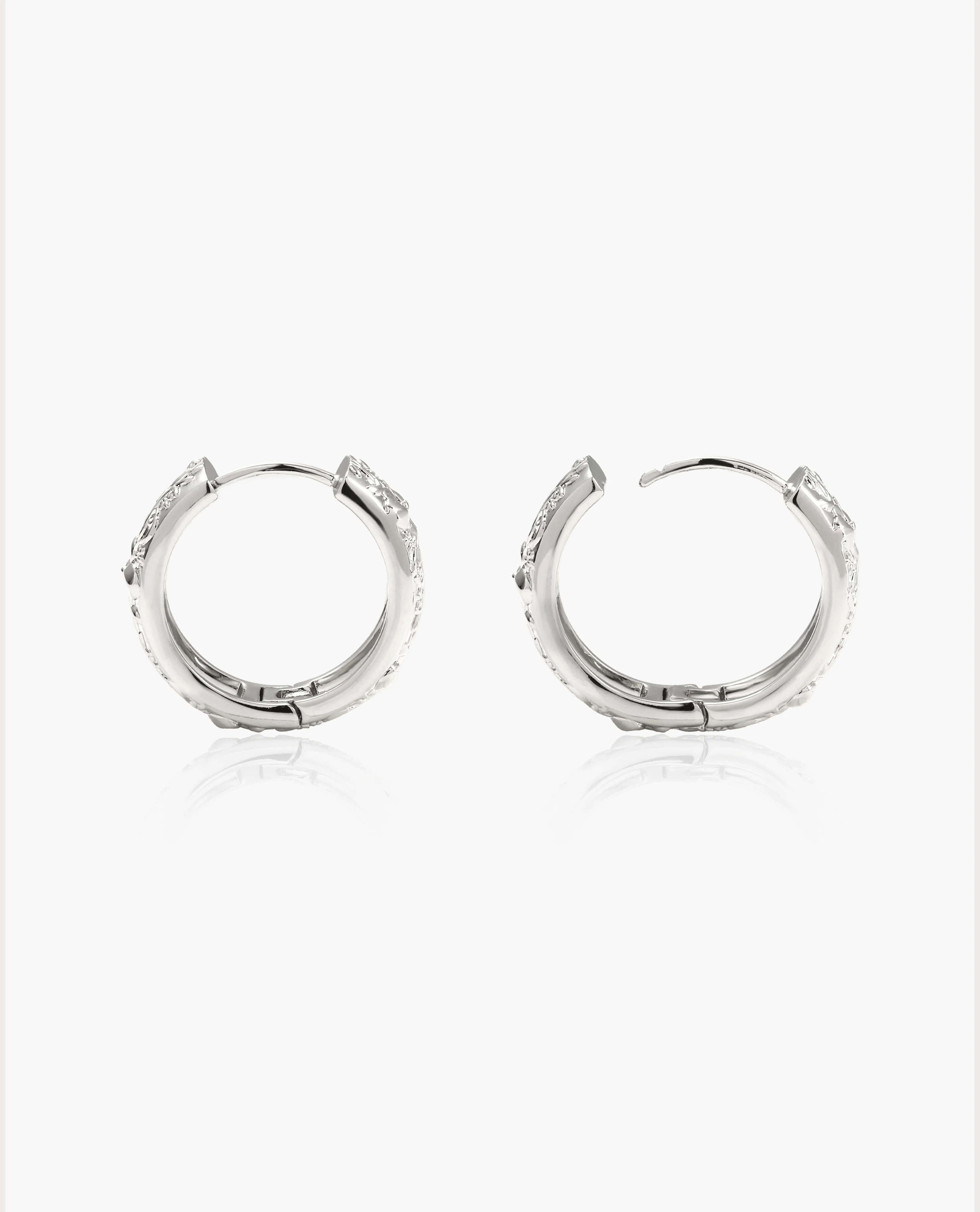 Serenade of Orchid Hoops in Silver - Image 3