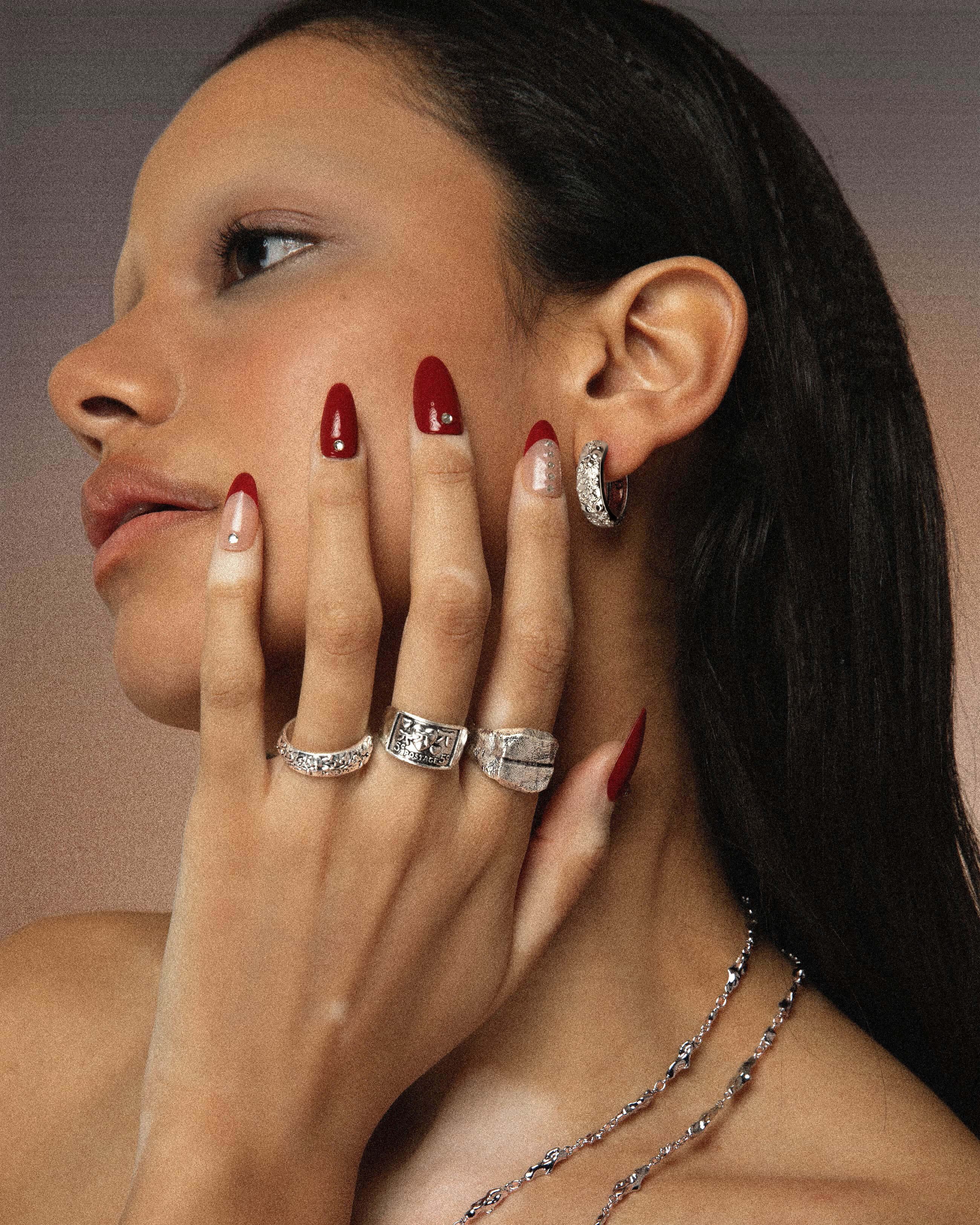 Serenade of Orchid Hoops in Silver - Image 4