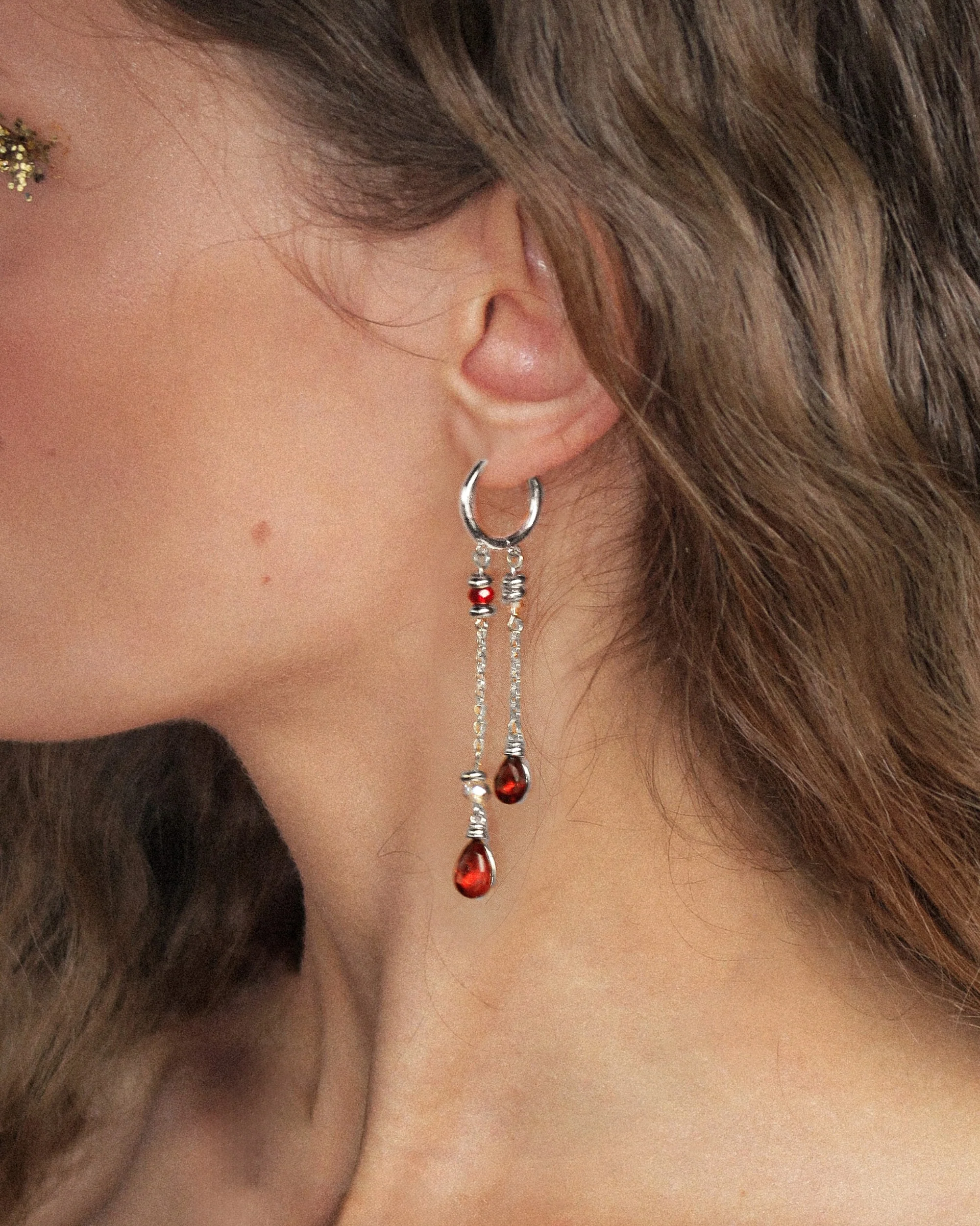 Silent Drop Earrings in Silver - Image 2