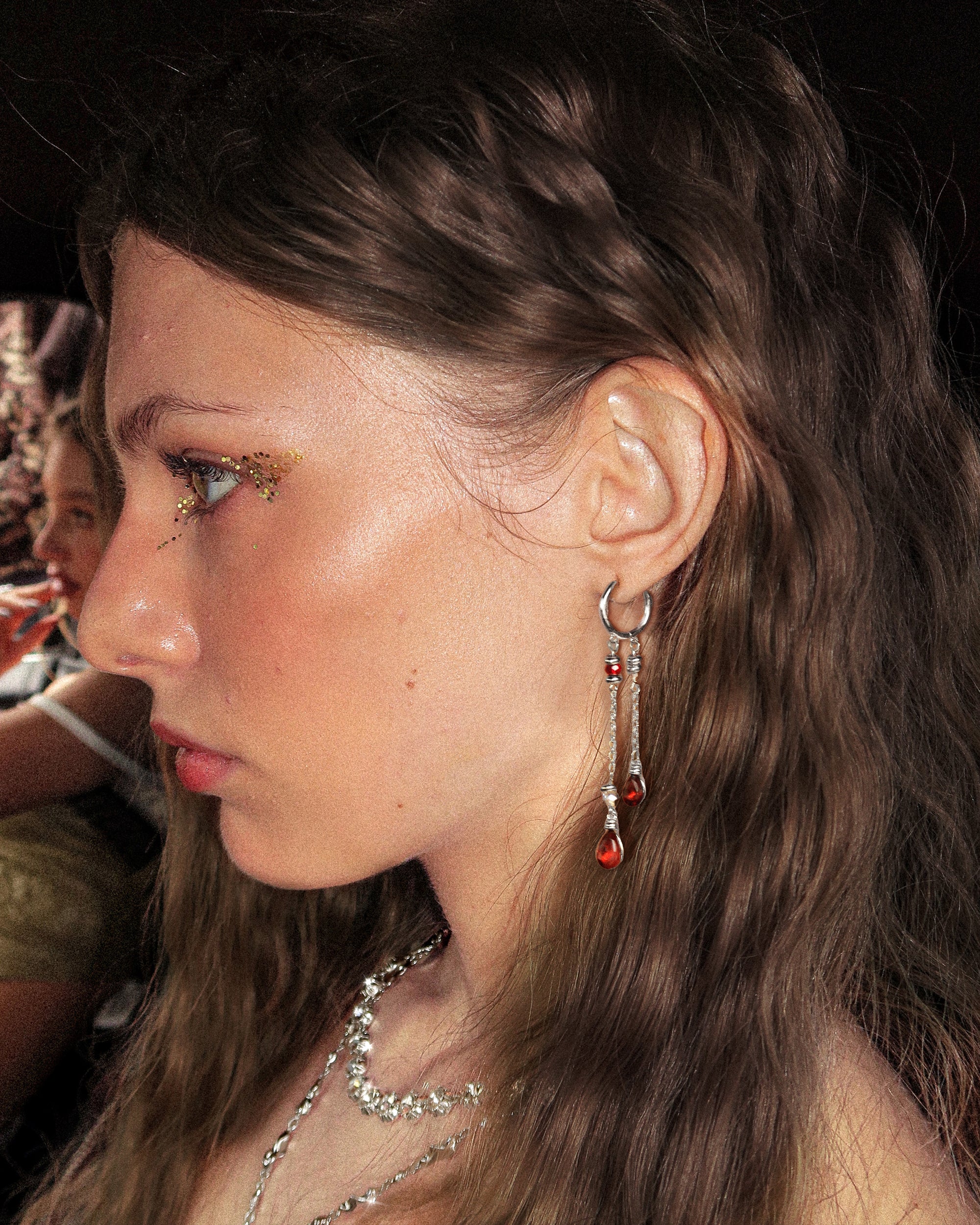 Silent Drop Earrings in Silver - Image 4