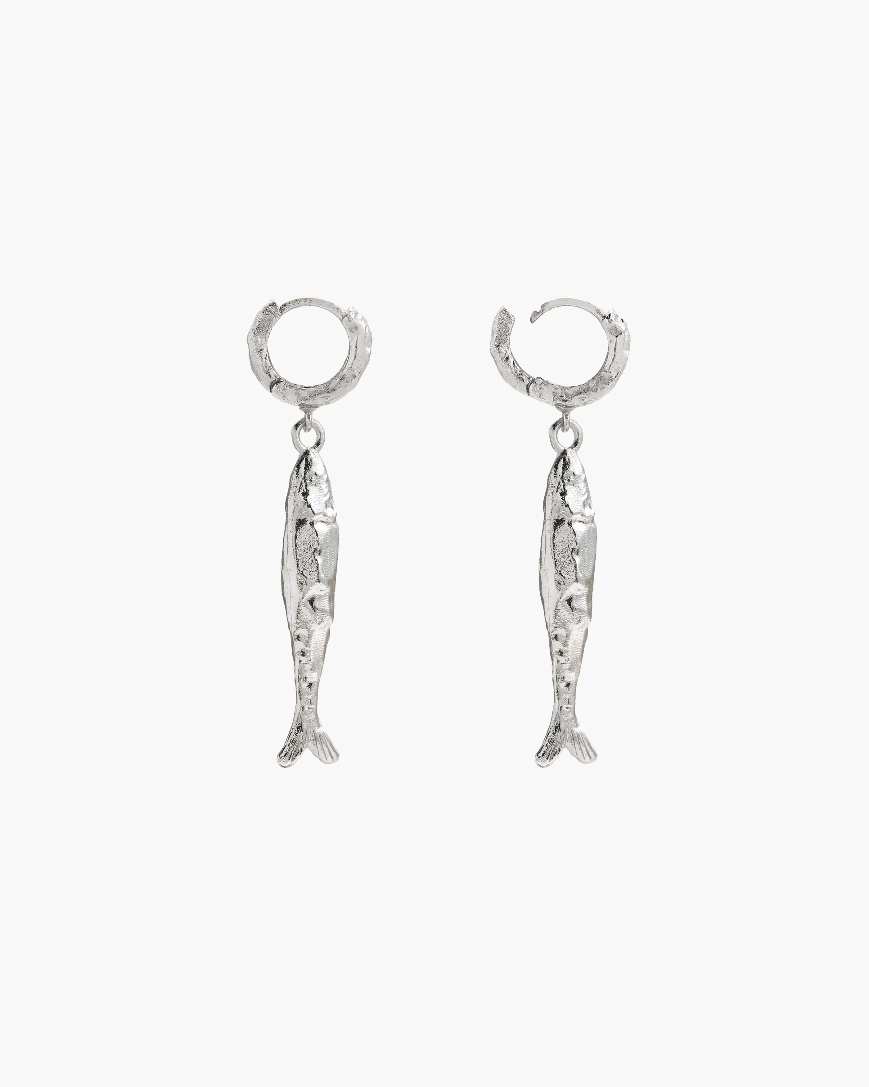 Silver Anchovy Earrings - Image 3