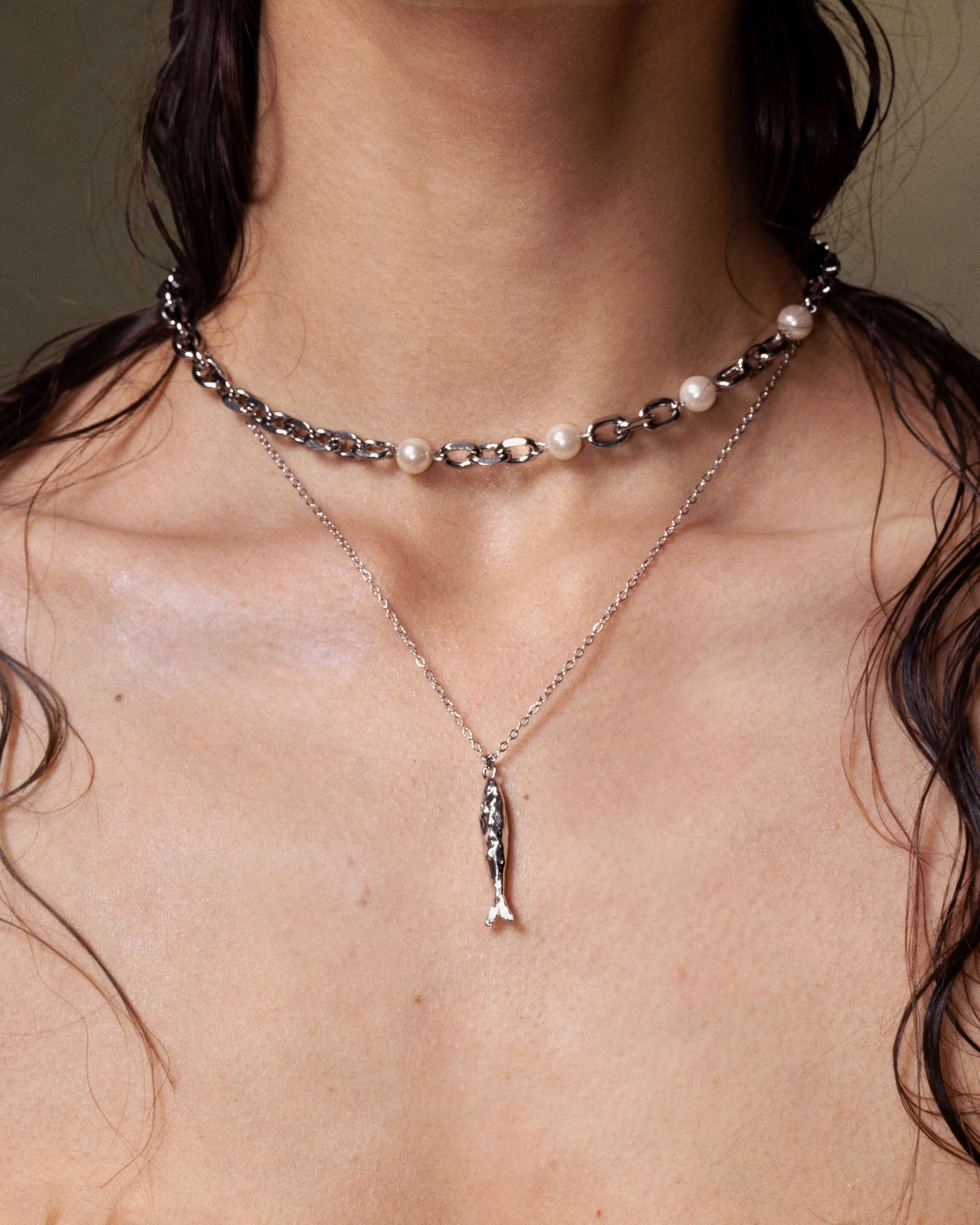 Silver Anchovy Necklace - Image 2