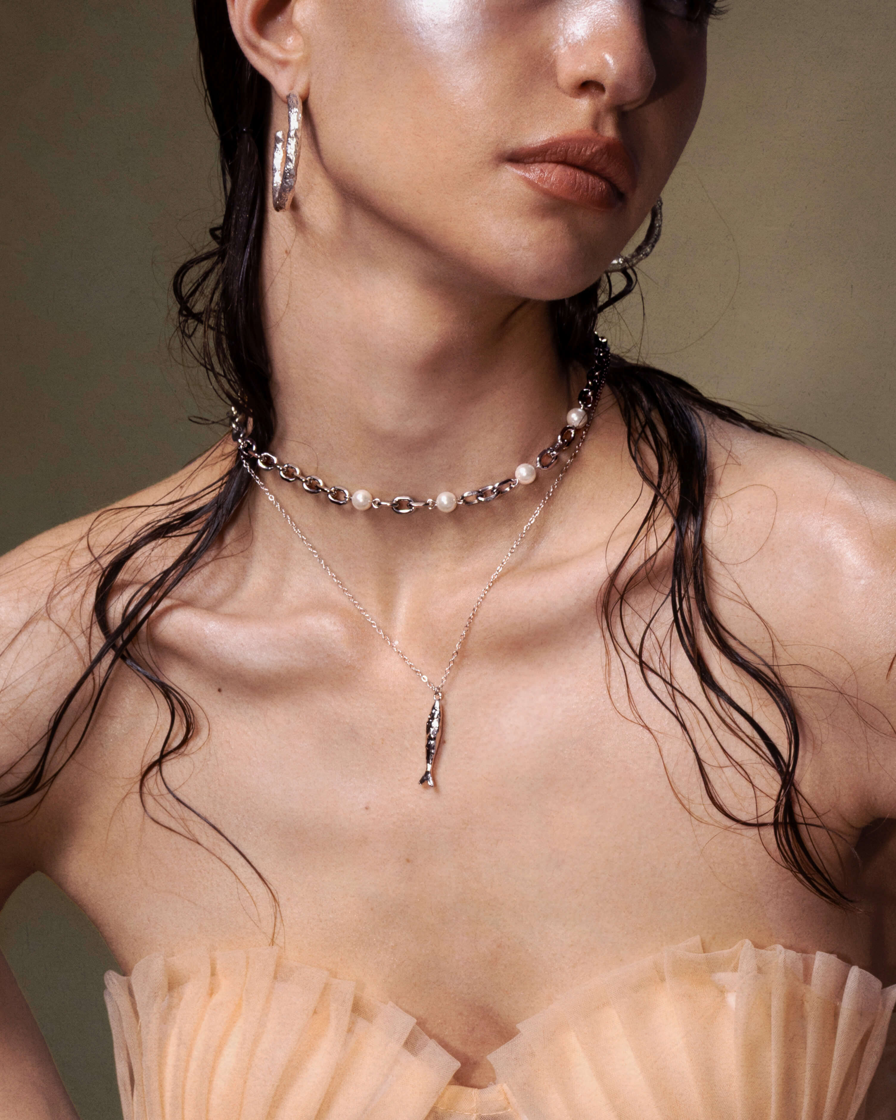 Silver Anchovy Necklace - Image 4