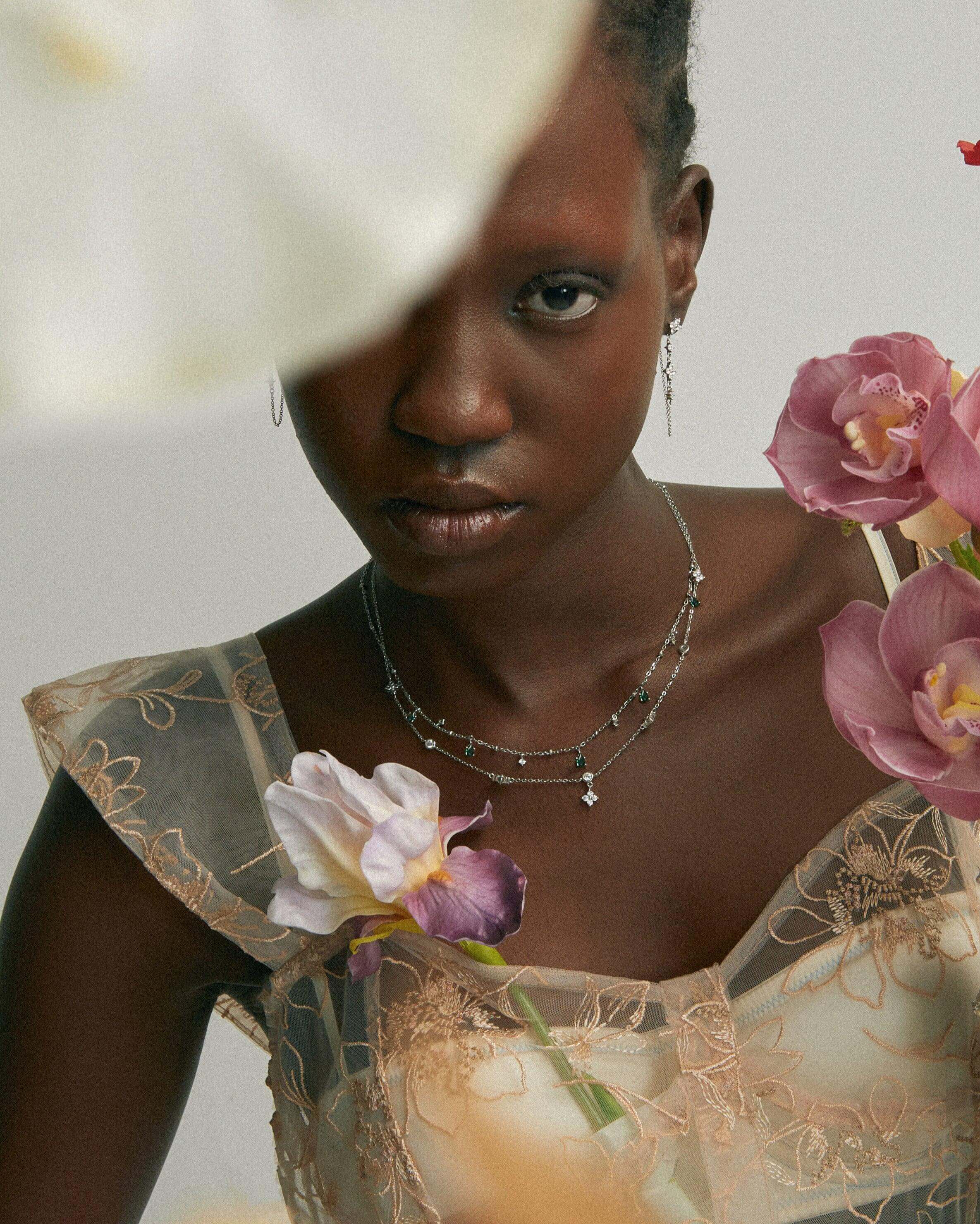Silver Clover Drop Earrings - Image 4