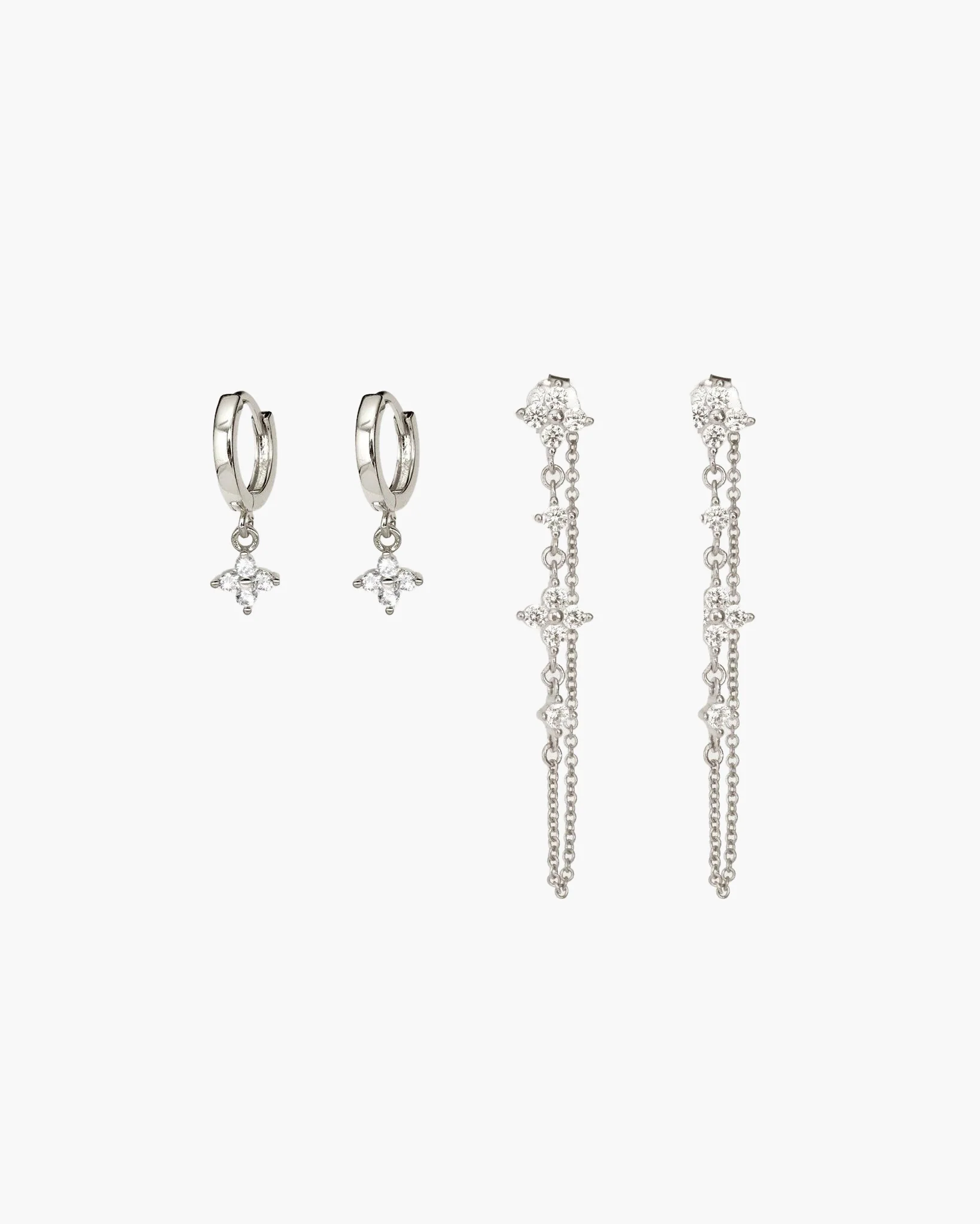 Gold Clover Drop Earrings - Image 6