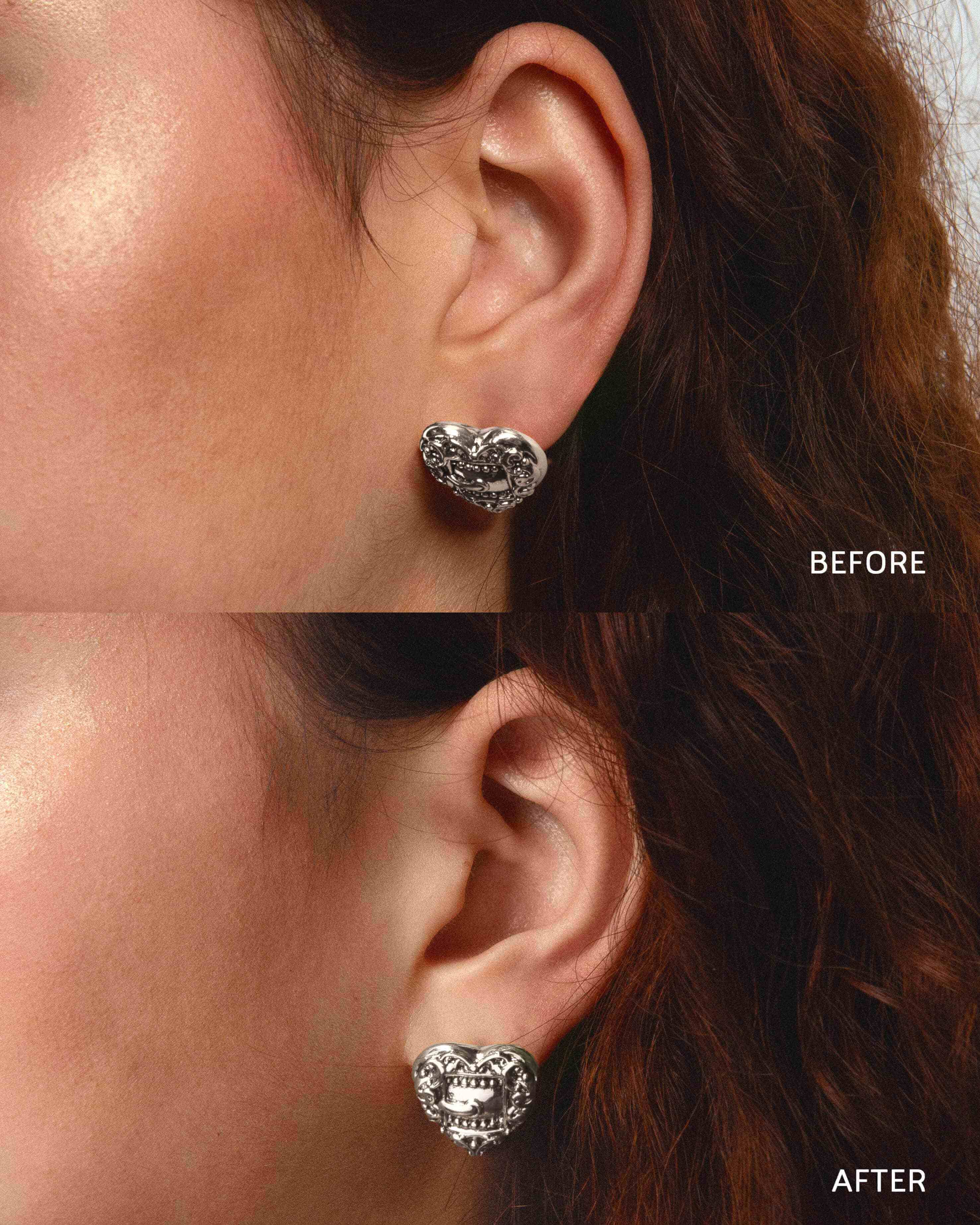 Silver Heart-shaped Earring Back Lifters - Image 2