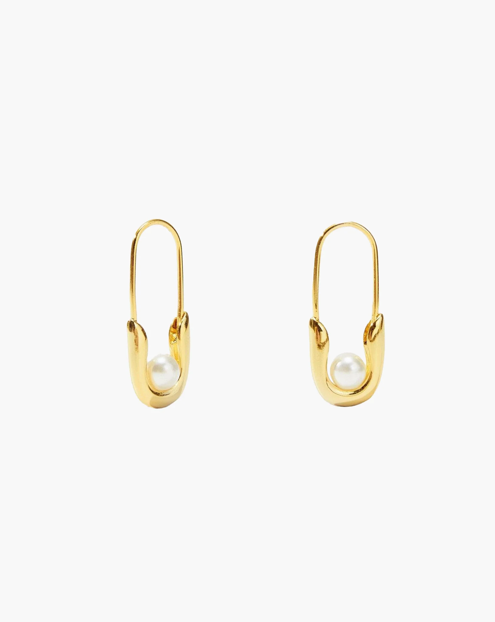 Silver Petite Safety Pin Earrings - Image 6