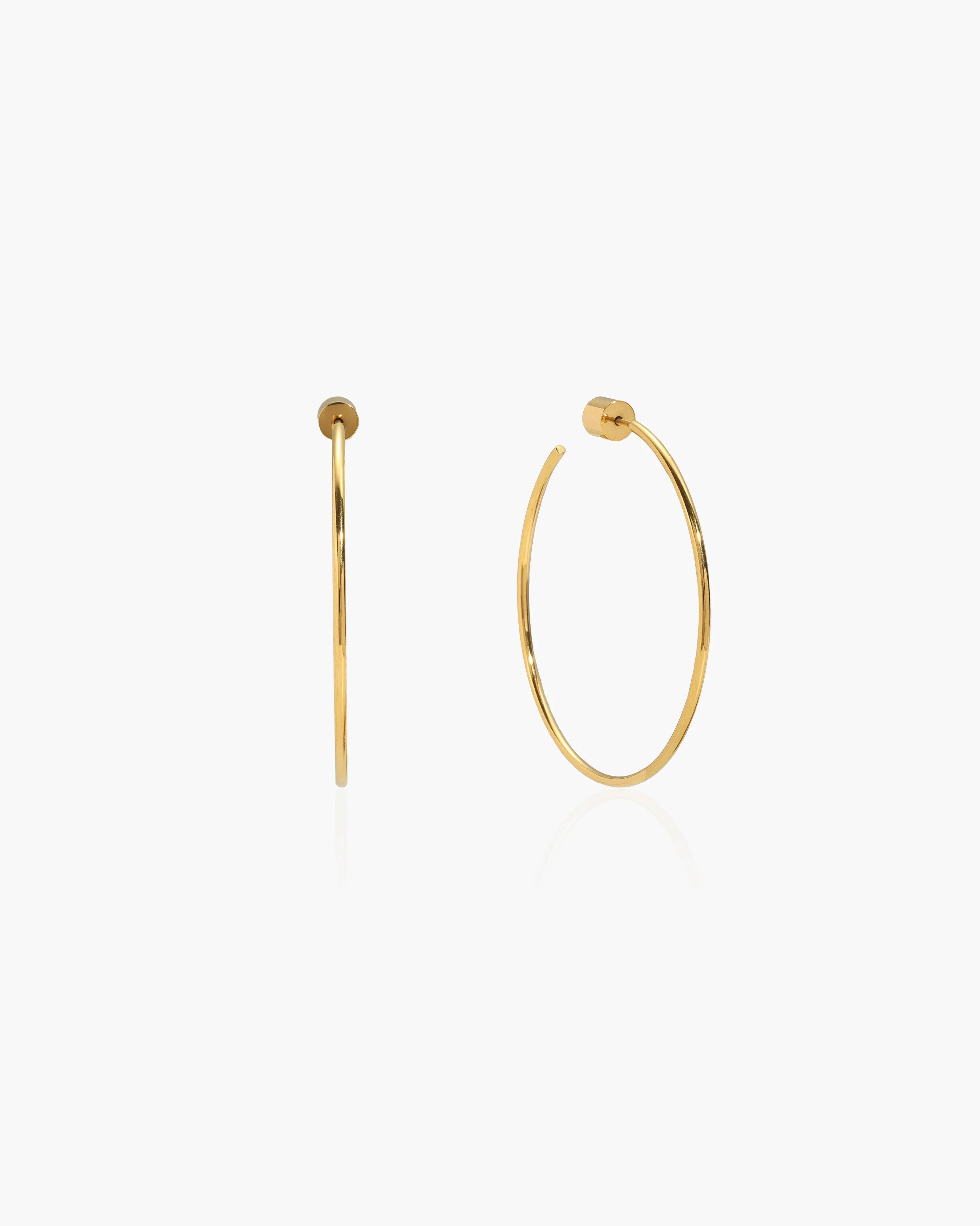 Silver Skinny Hoop Earrings - Image 4