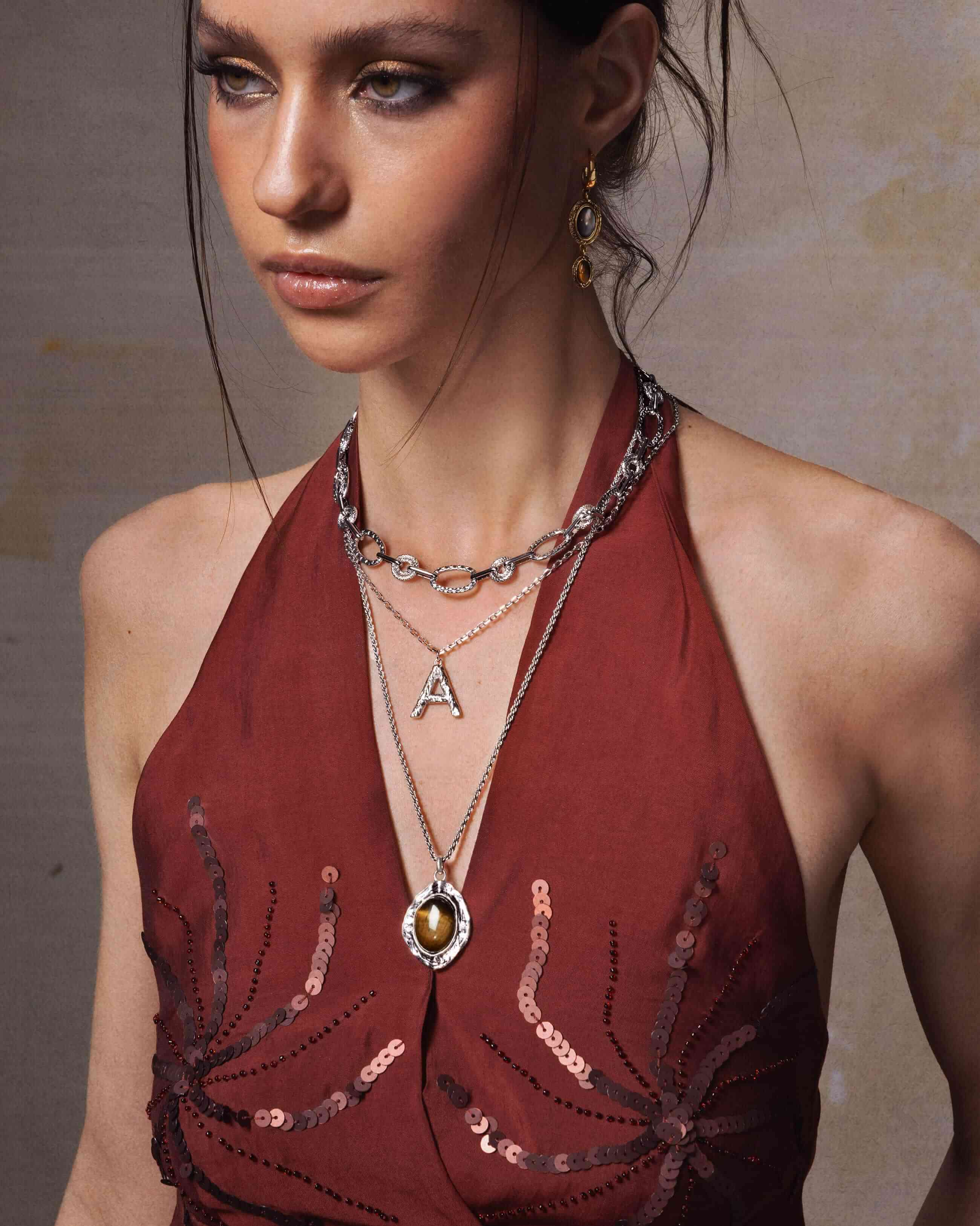 Silver Tiger's Eye Savannah Long Necklace - Image 4