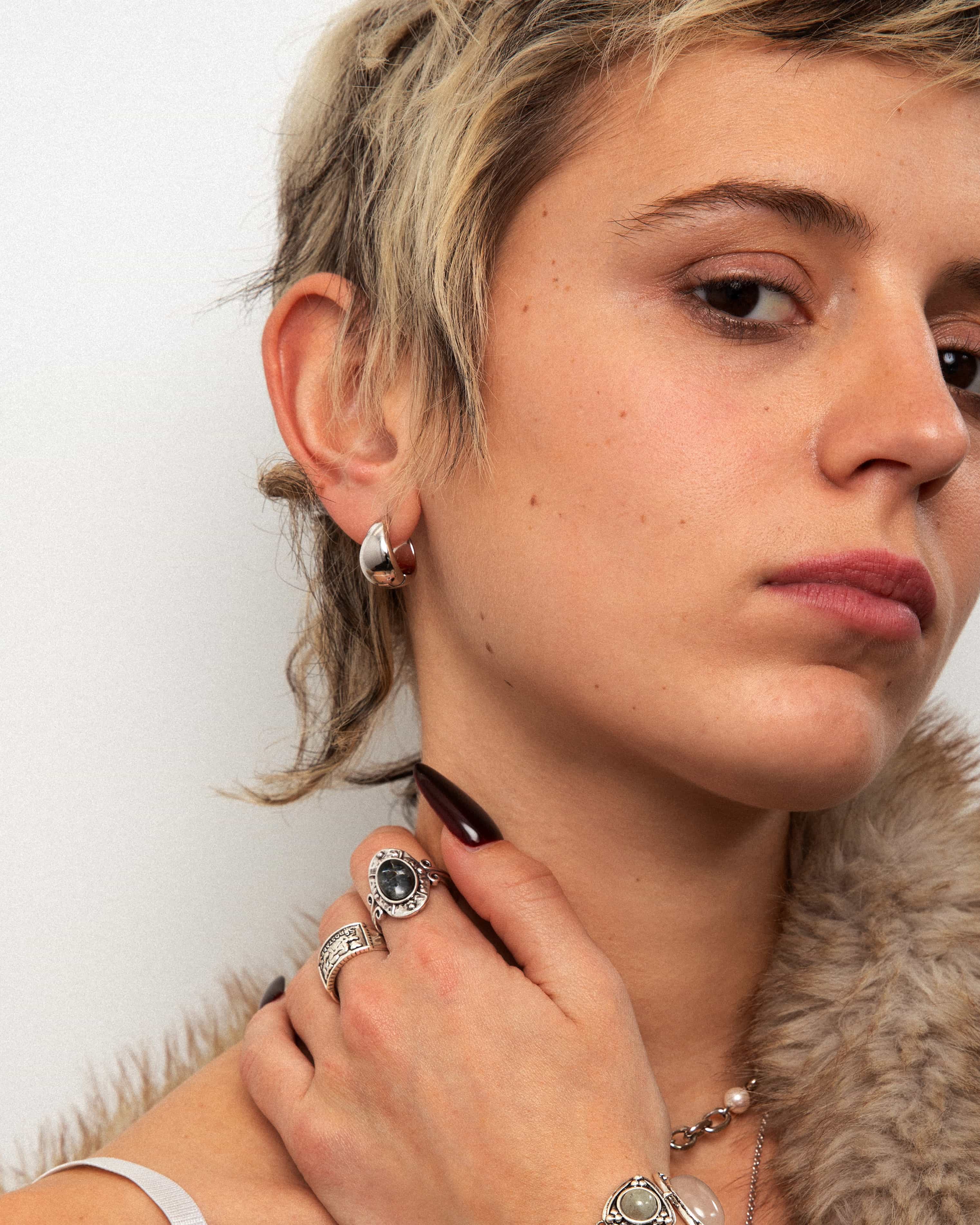 Silver Waterdrop Earrings - Image 4