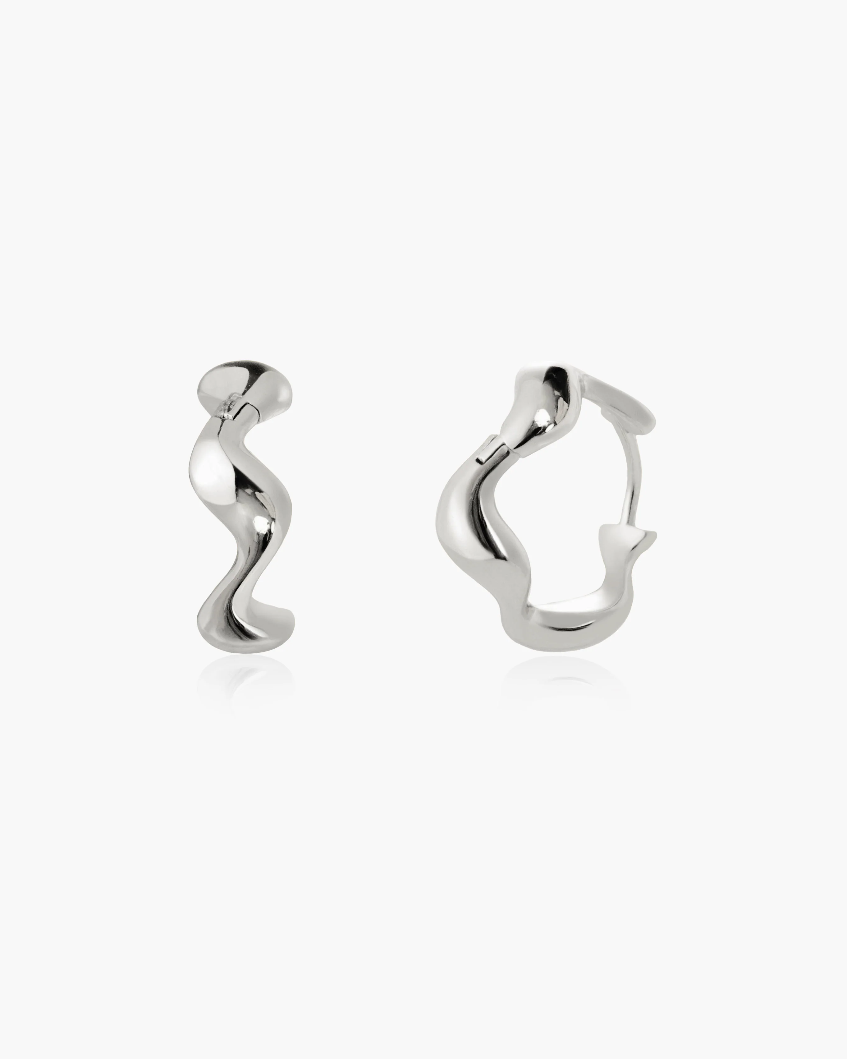 Gold Wave Hoop Earrings - Image 6