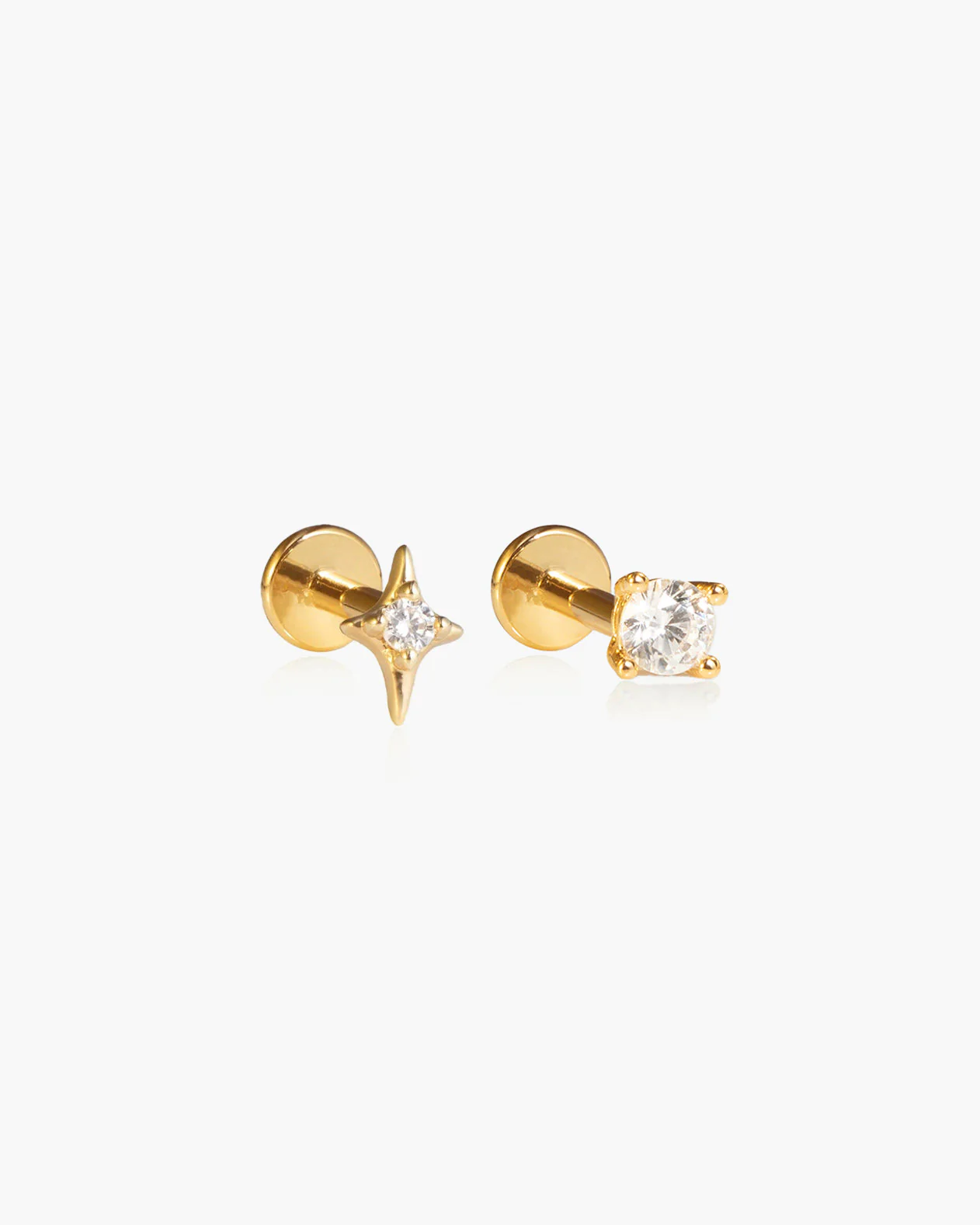 Single Shining Flat Back Helix Earring - Image 4