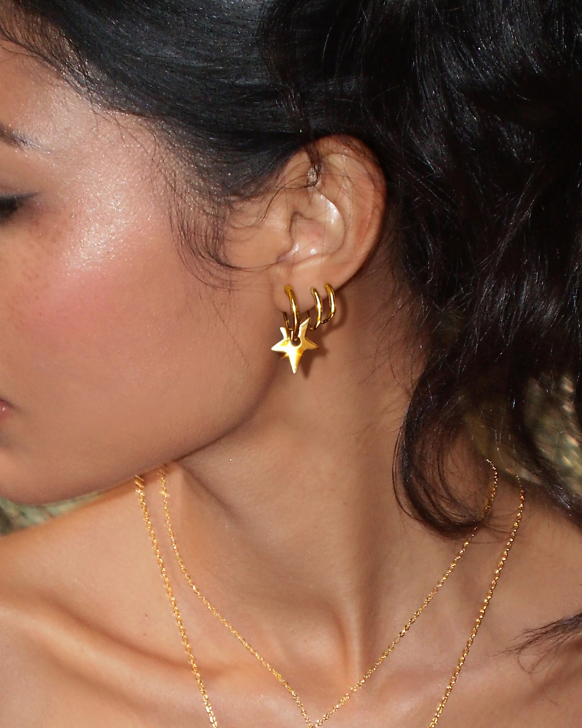 Star & Link Earrings Set - Image 2