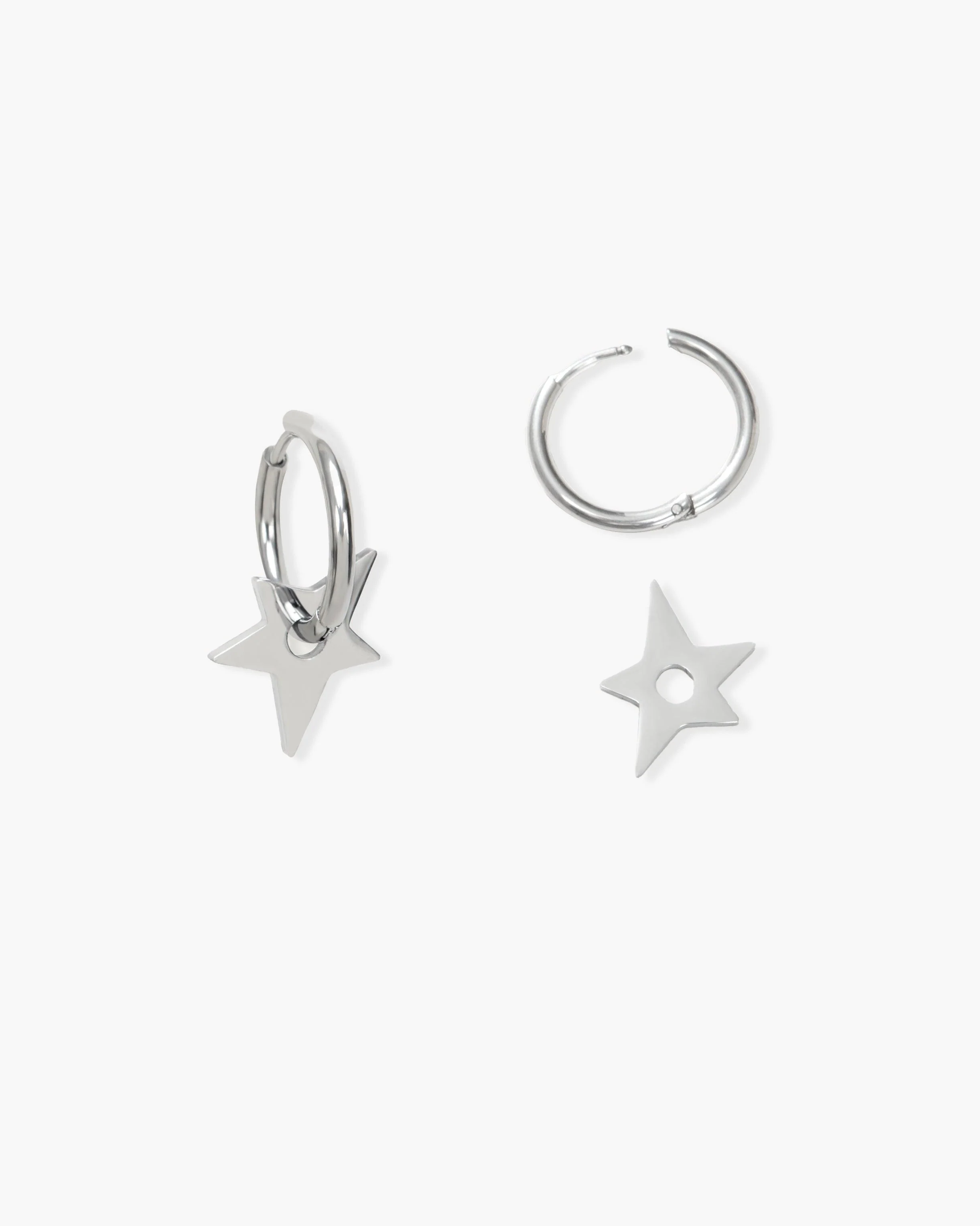 Star Earrings in Silver - Image 3