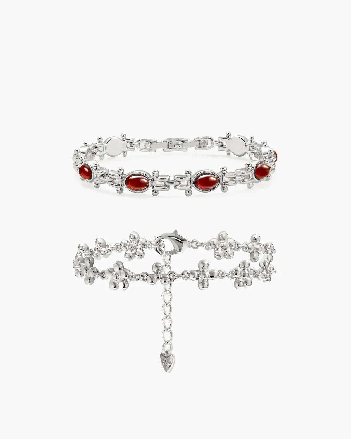 Tess's Treasure Carnelian & Daisy Molecule Bracelet Set - Image 3