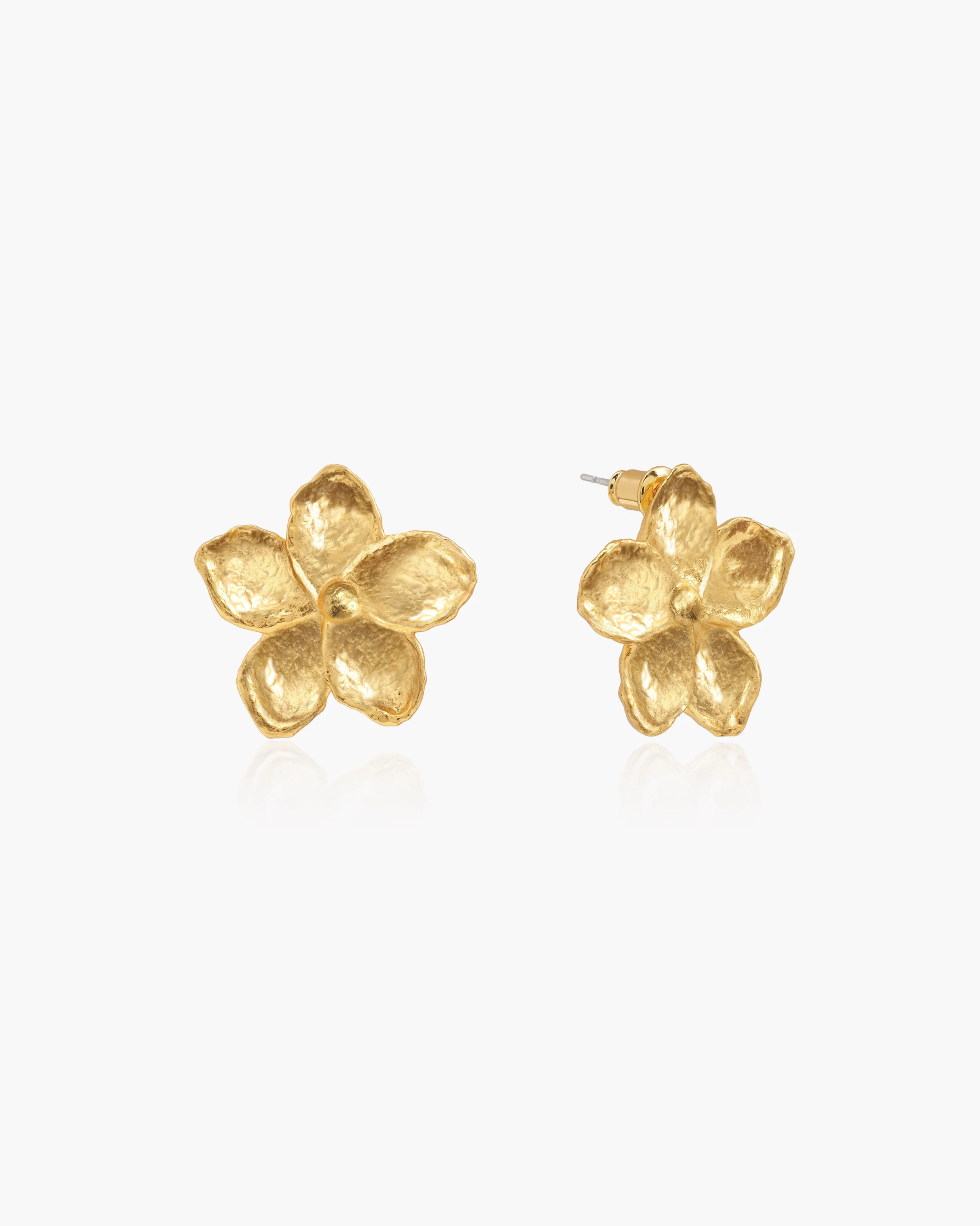 Textured Floral Earrings in Silver - Image 5
