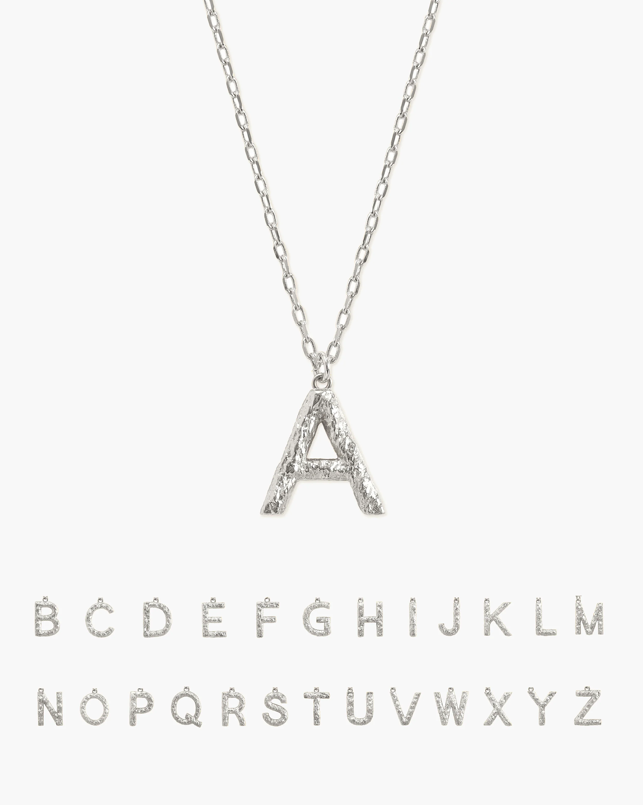 Textured Initial Letter Necklace - Image 6